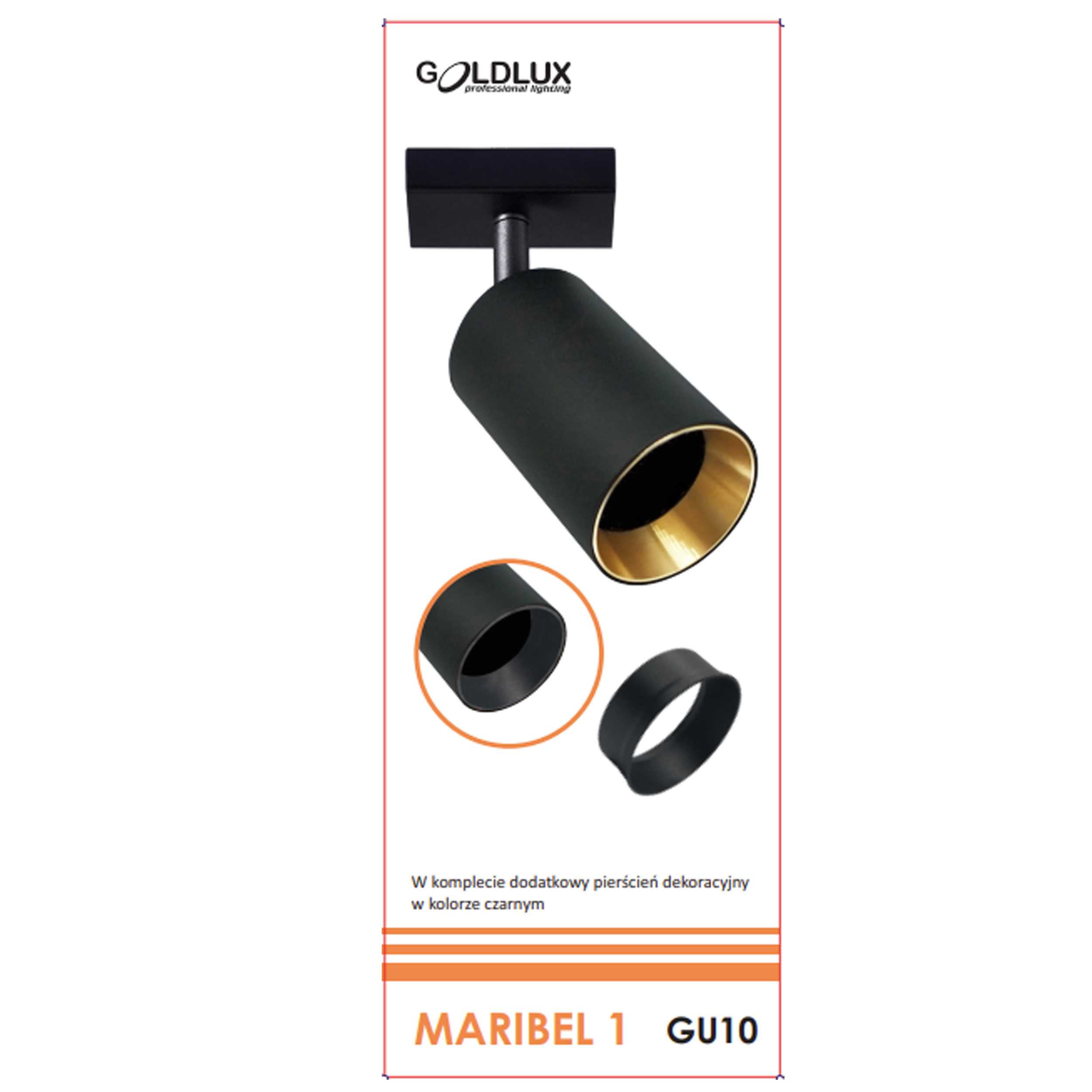 Reflektor Maribel czarny GU10 Goldlux - 13