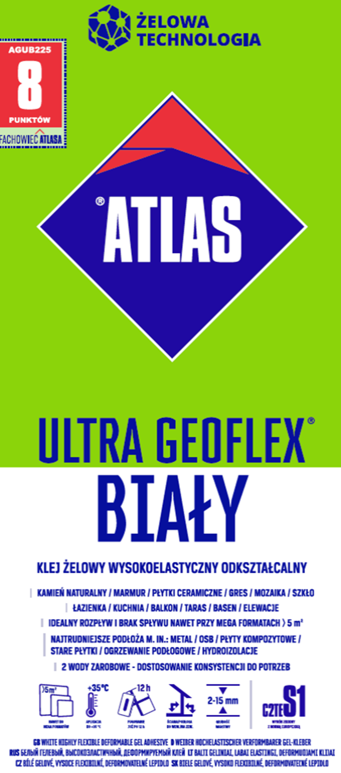 Zaprawa klejowa Geoflex Biała 22.5 KG Atlas - 3