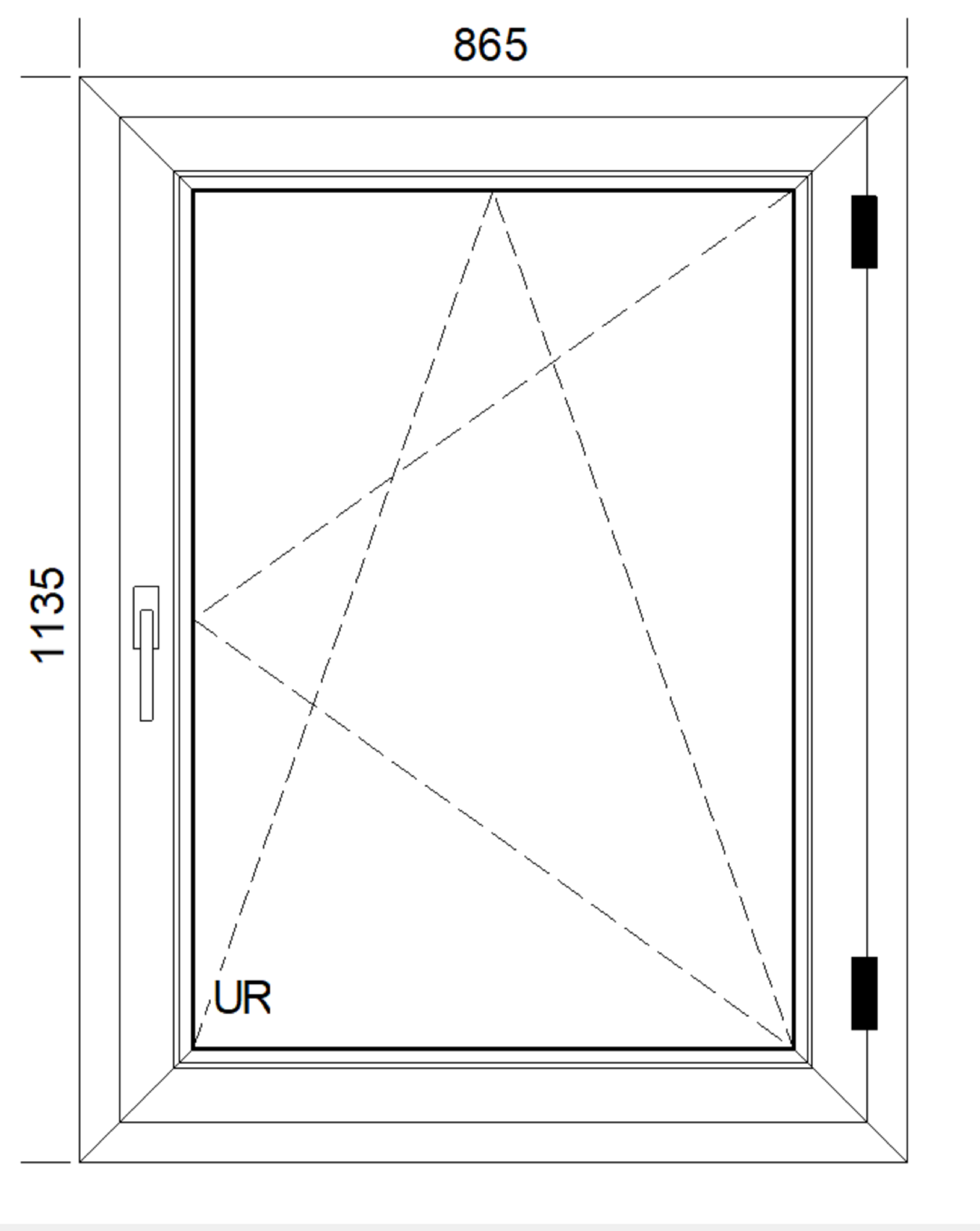 Okno PCV 3-szybowe fasadowe 85/O14 białe 865x1135 mm otwierane do wewnątrz prawe - 2