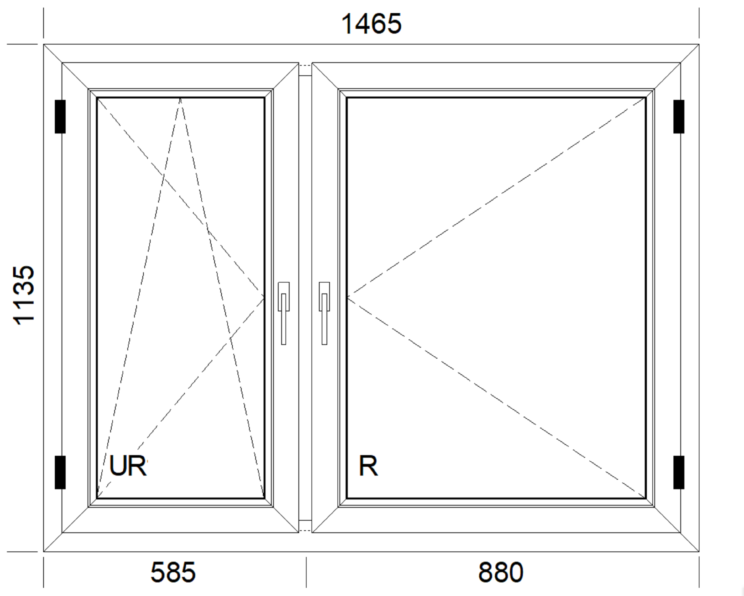 Okno PCV 3-szybowe fasadowe 85/O19 białe 1465x1135 mm otwierane do wewnątrz lewe - 2