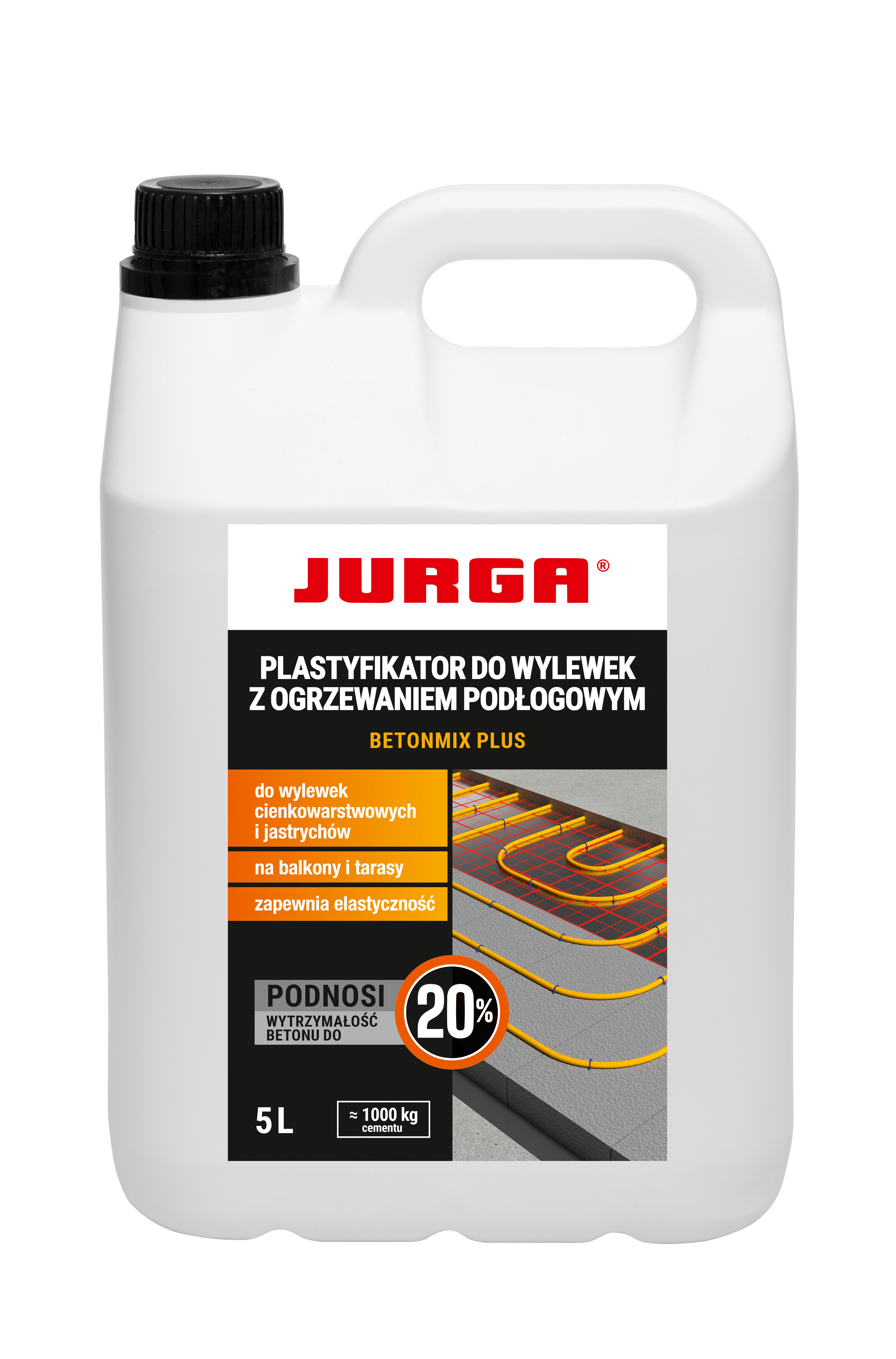 Plastyfikator do wylewek pod ogrzewanie podłogowe Betomix 5 litrów Jurga