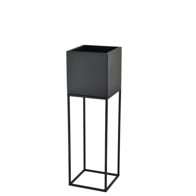 Kwietnik osłonka stojak Lorient 20x20x67 cm metalowy czarny loft