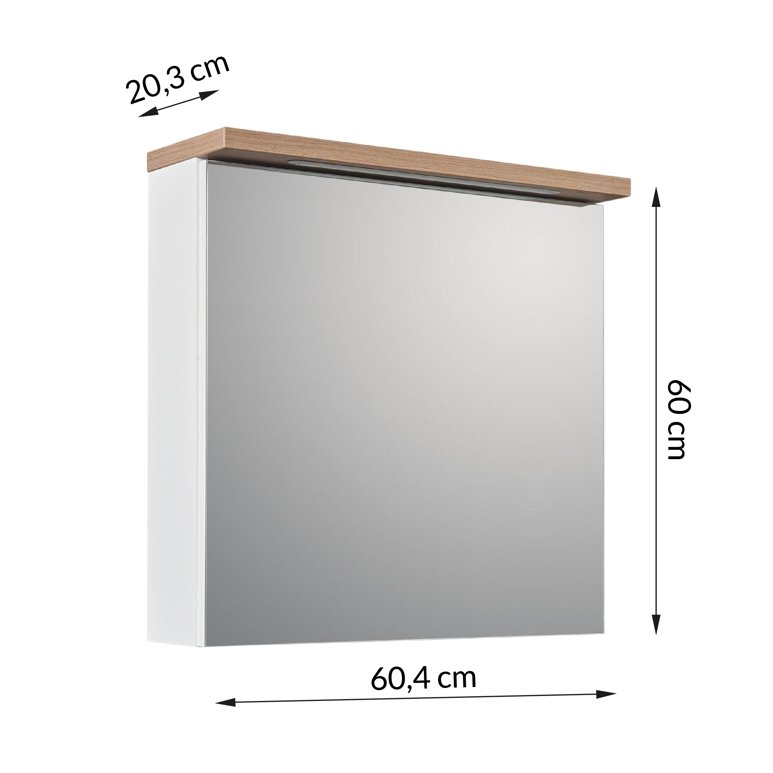 Szafka łazienkowa z lustrem z oświetleniem Stilla 60.4x15x60 cm Defra - 3