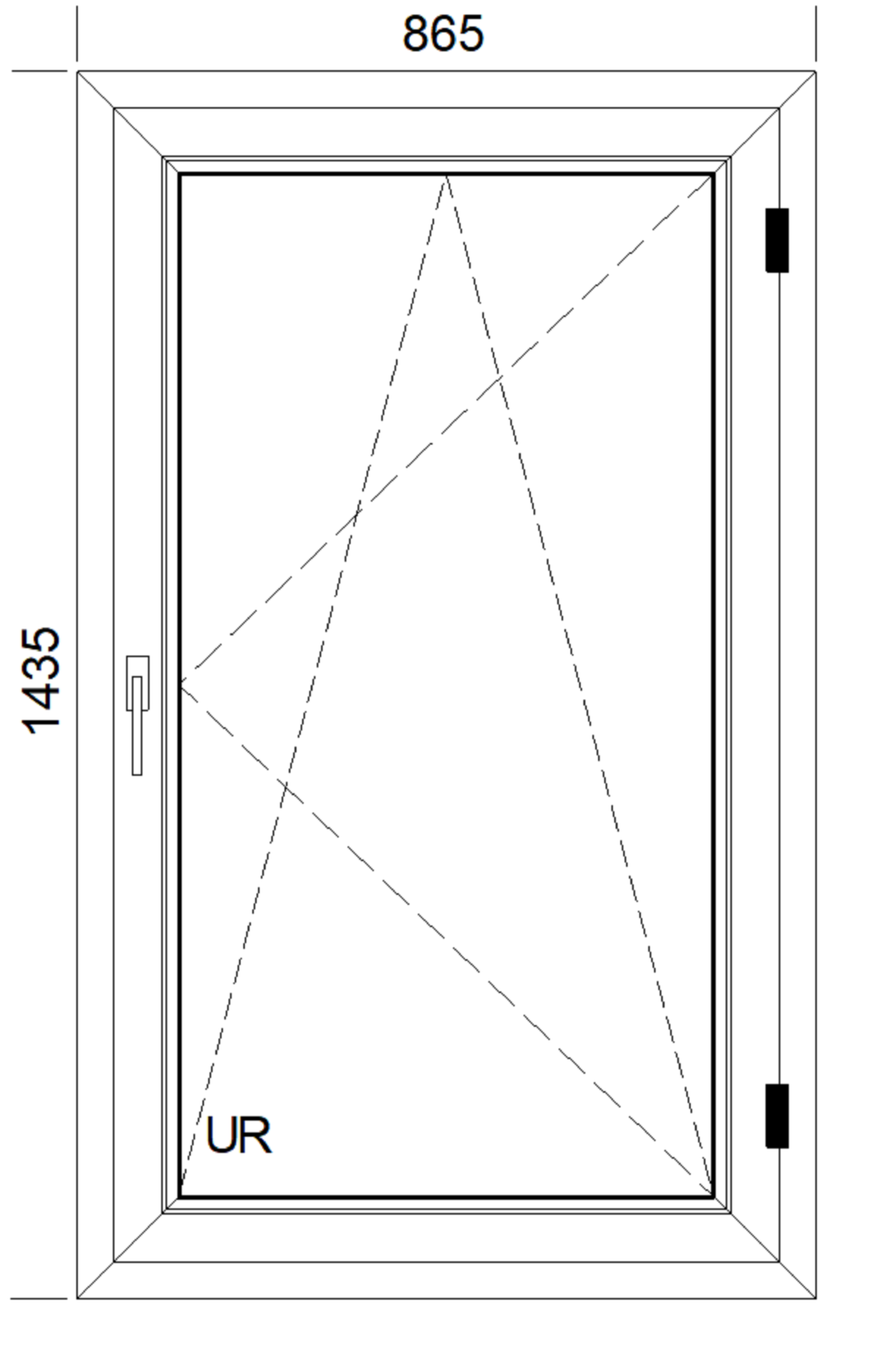 Okno PCV 3-szybowe fasadowe O30 złoty dąb 865x1435 mm otwierane do wewnątrz prawe - 2