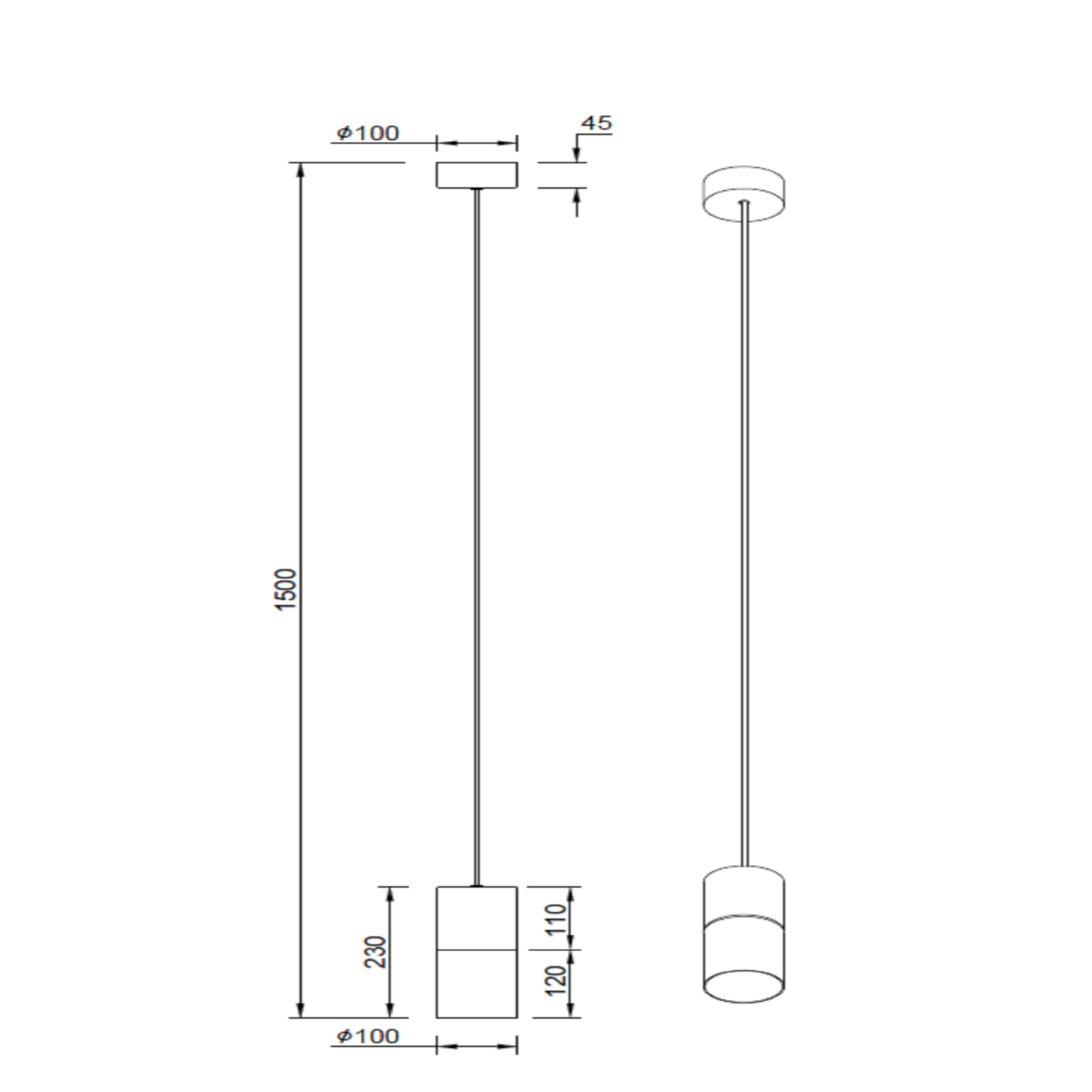 Lampa wisząca Robin czarny E27 Trio Lighting Inter - 3