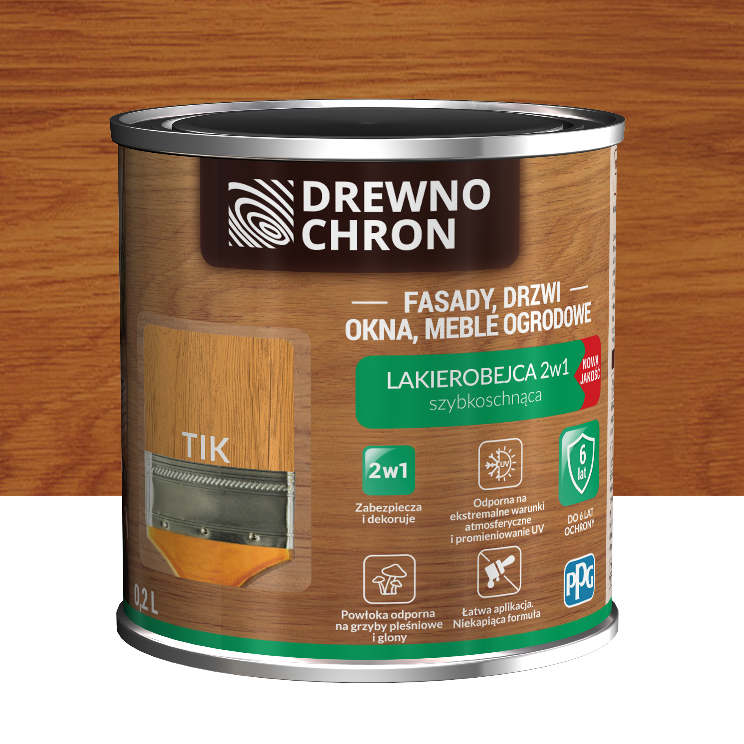 Lakierobejca Ochronno-dekoracyjna 0.2 l Teak Drewnochron