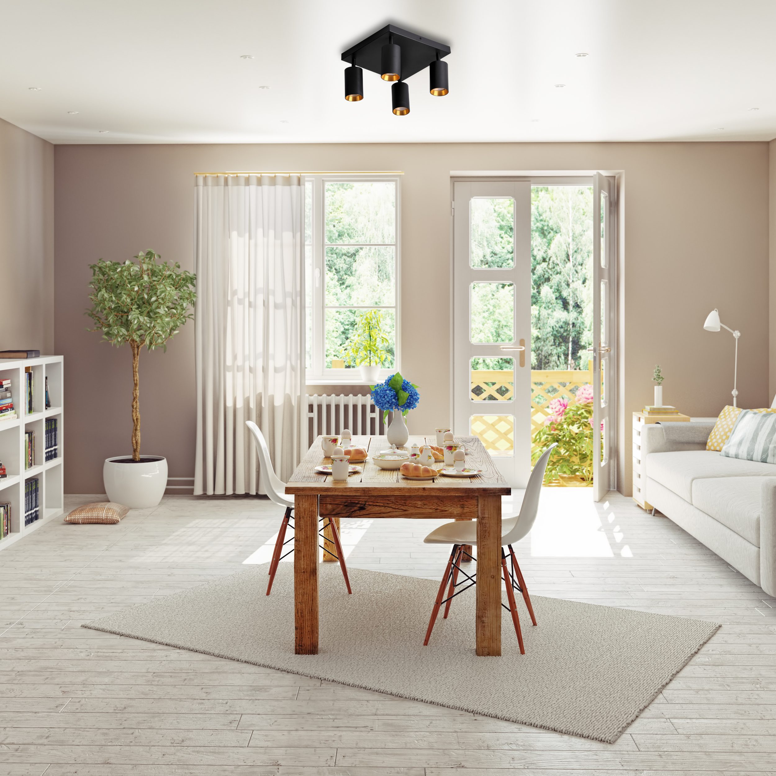 Plafon Maribel czarny 4 x GU10 Goldlux - 2