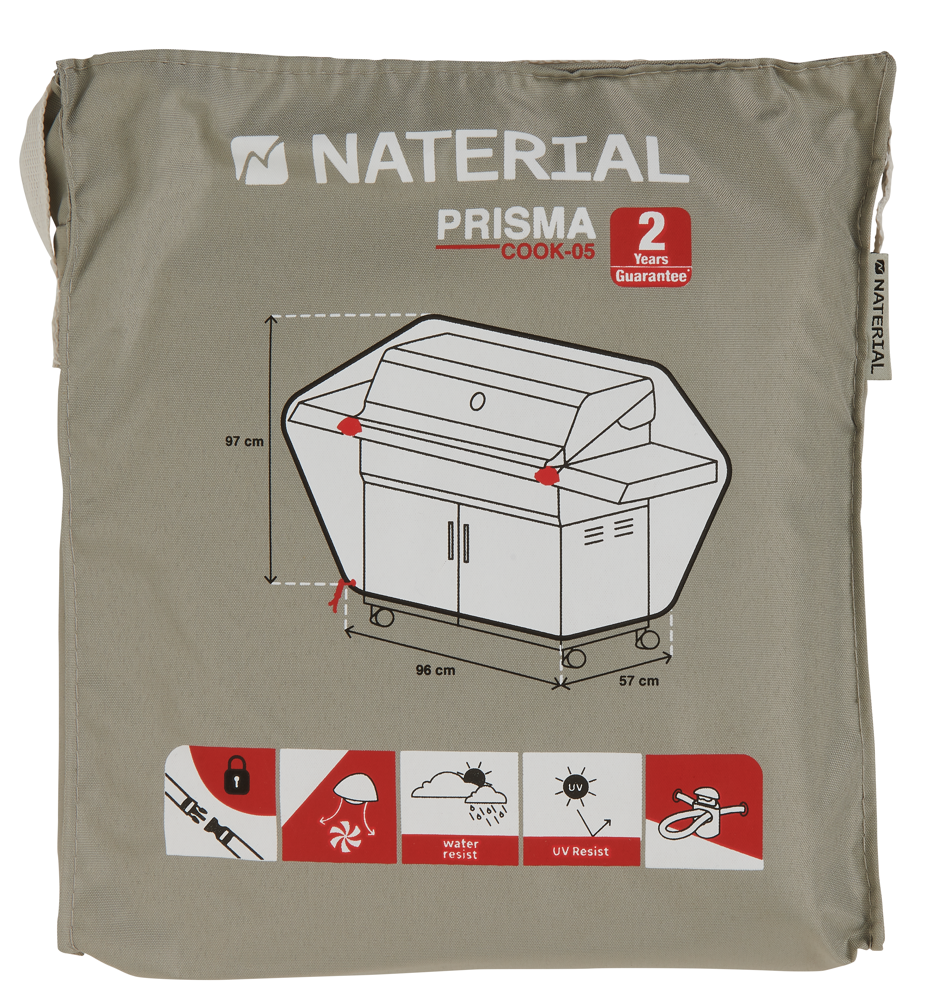 Capa para barbecue NATERIAL PRISMA 160G 96X57X97CM - 2