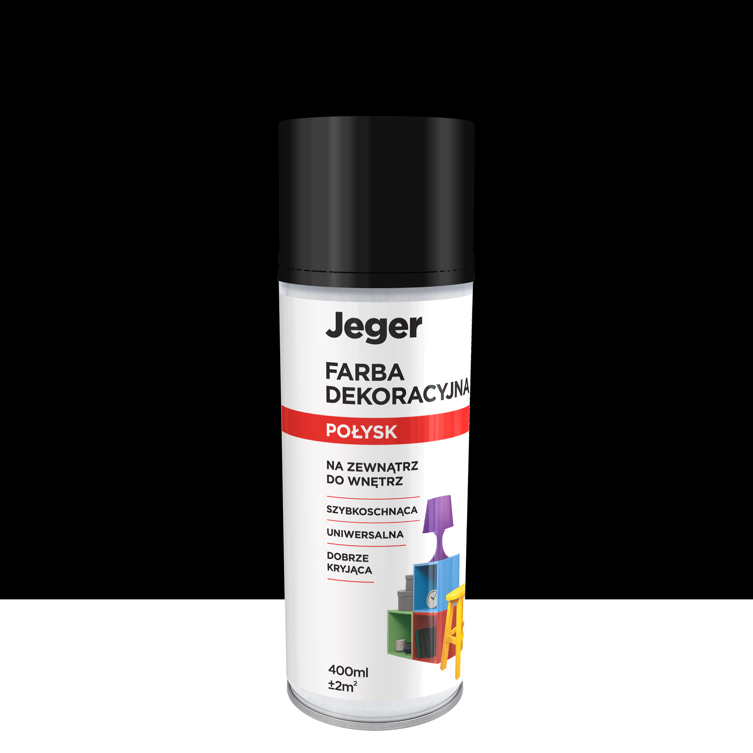 Spray 0.4 l czarny połysk Jeger