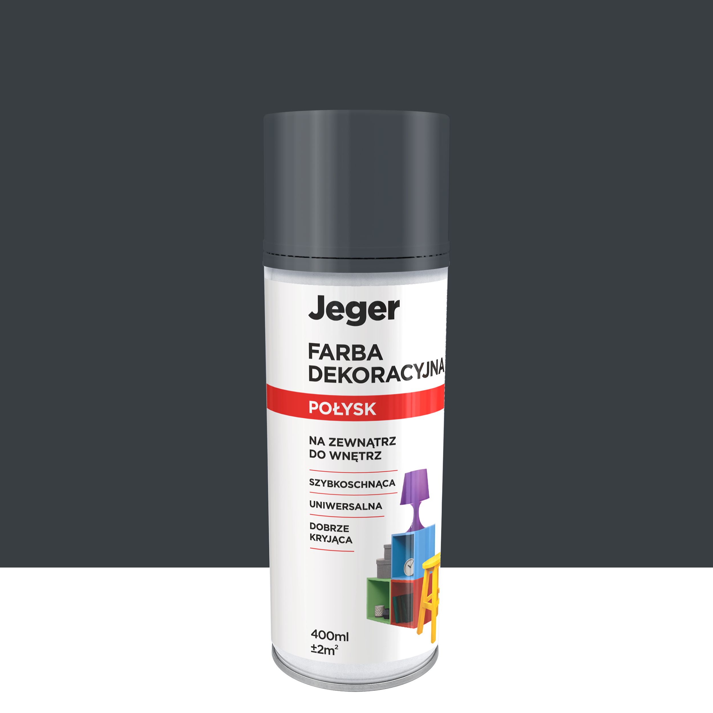 Spray 0.4 l szary połysk Jeger