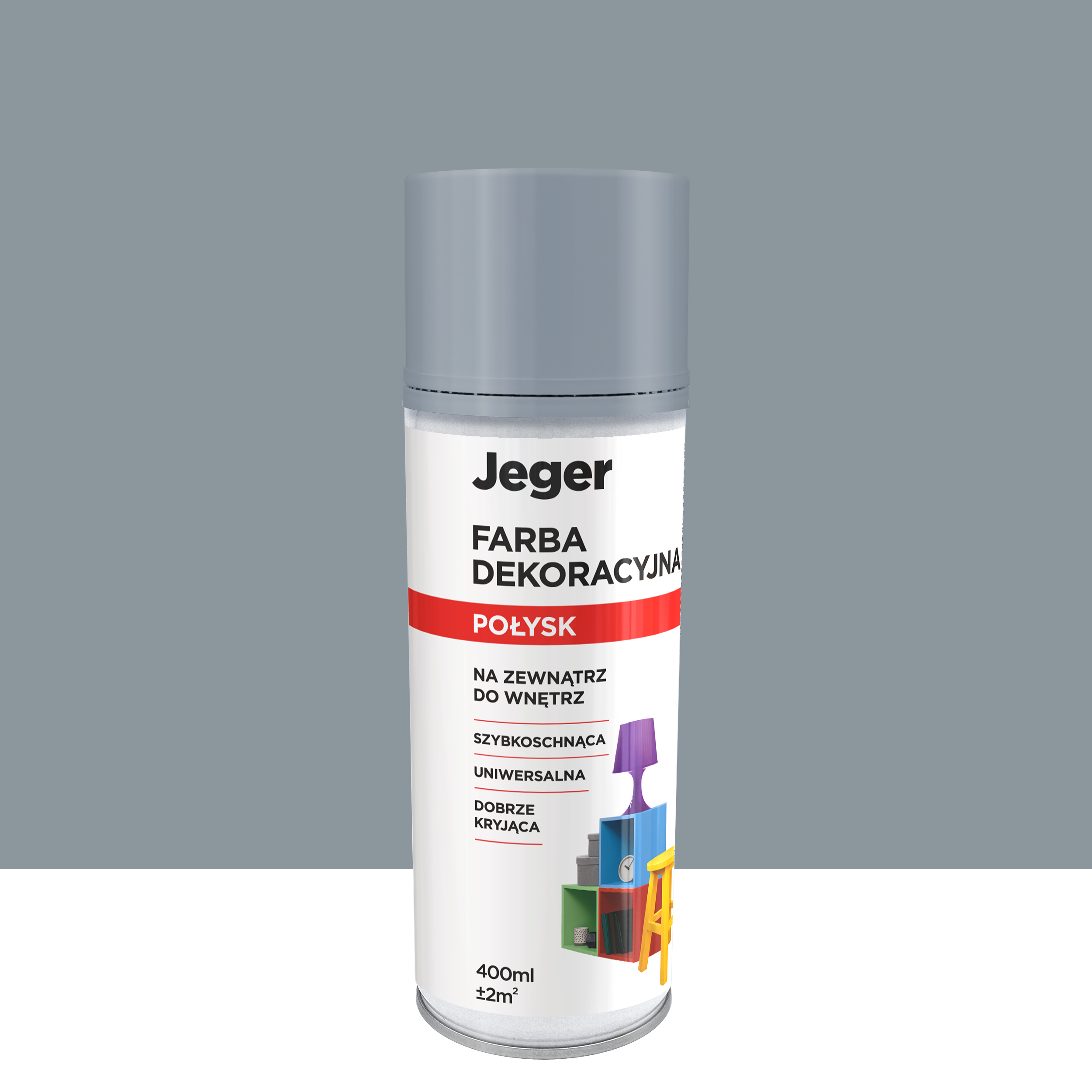 Spray 0.4 l szary połysk Jeger