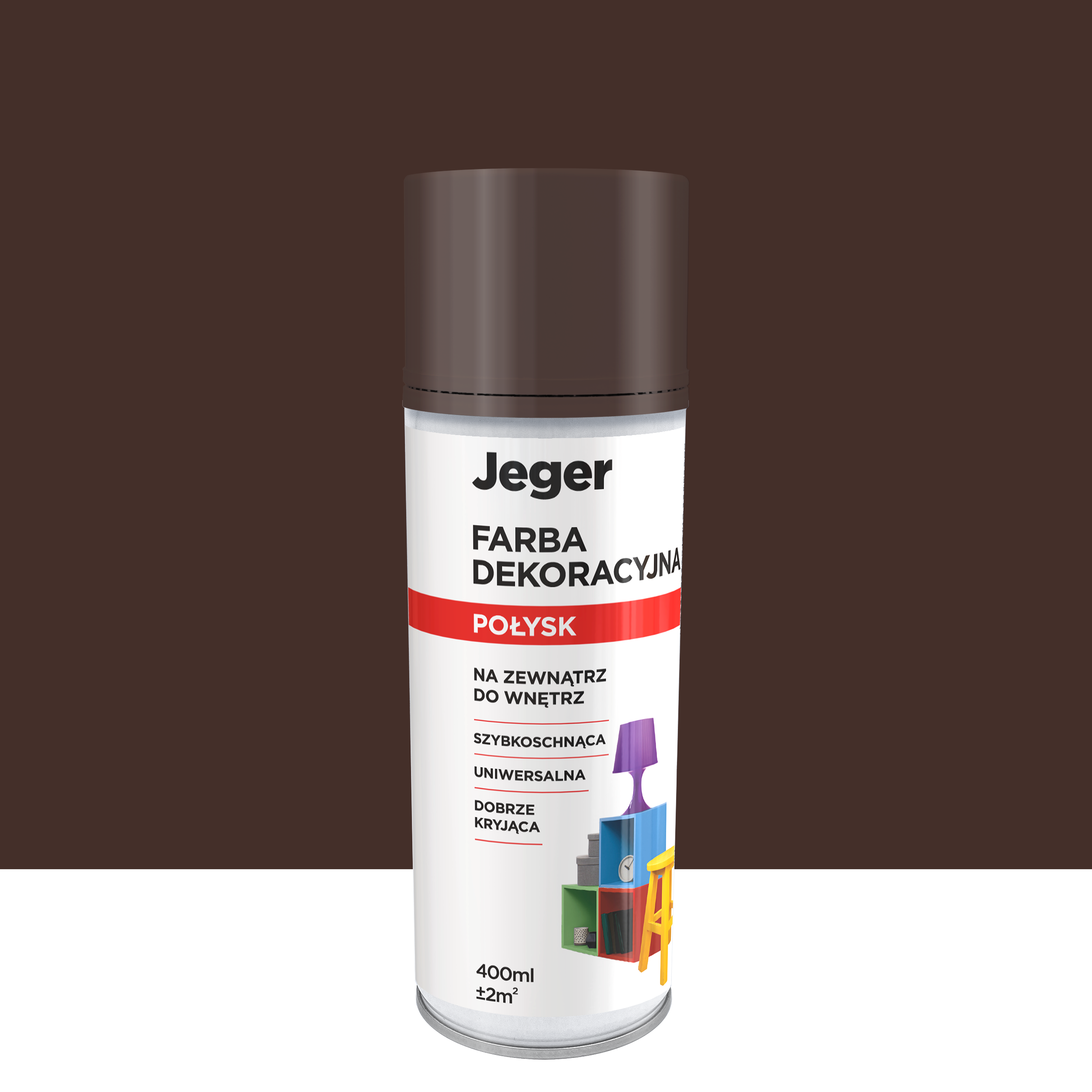 Spray 0.4 l brązowy połysk Jeger