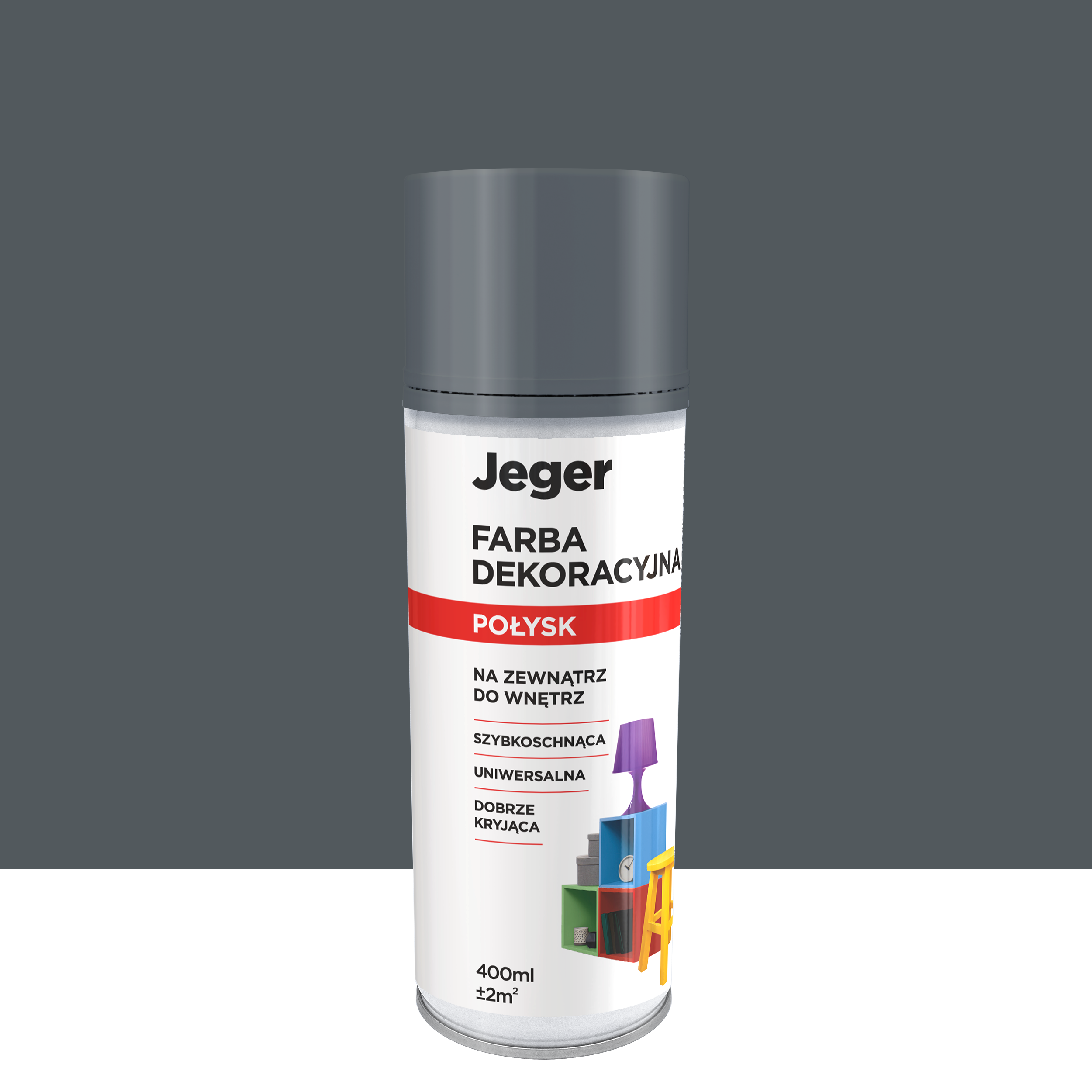 Spray 0.4 l szary połysk Jeger