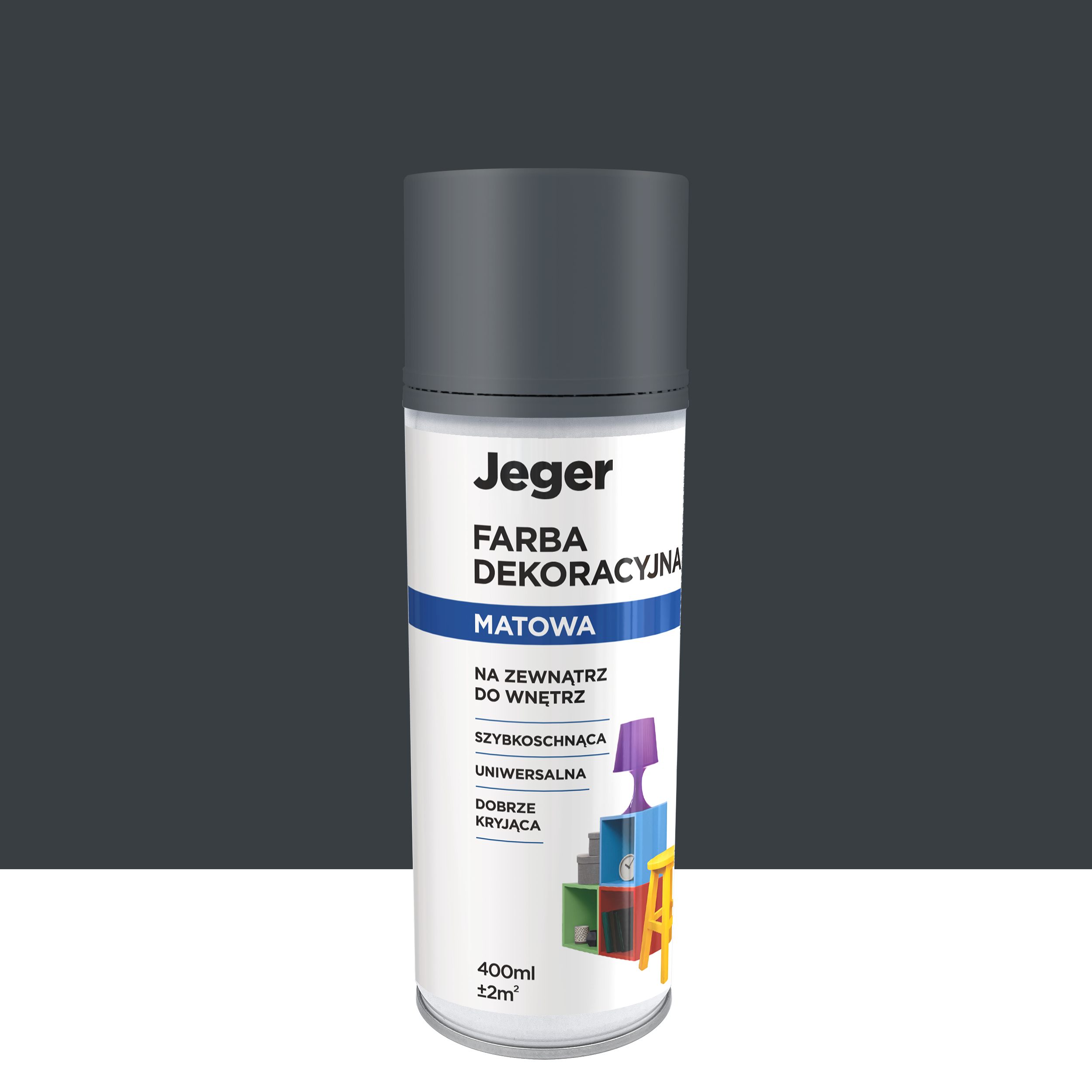 Spray 0.4 l szary mat Jeger