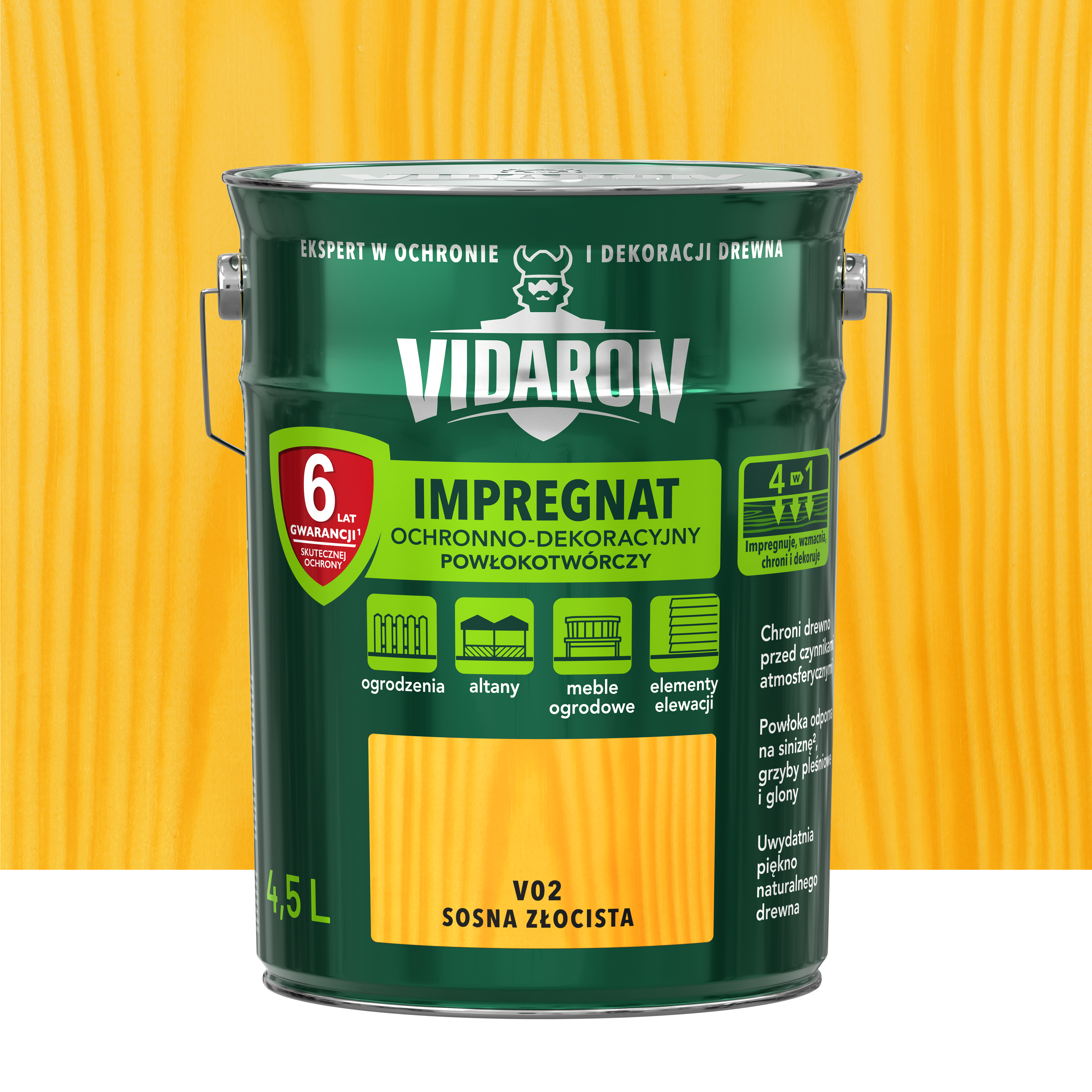 Impregnat do drewna Sosna Złocista 4.5 l Vidaron