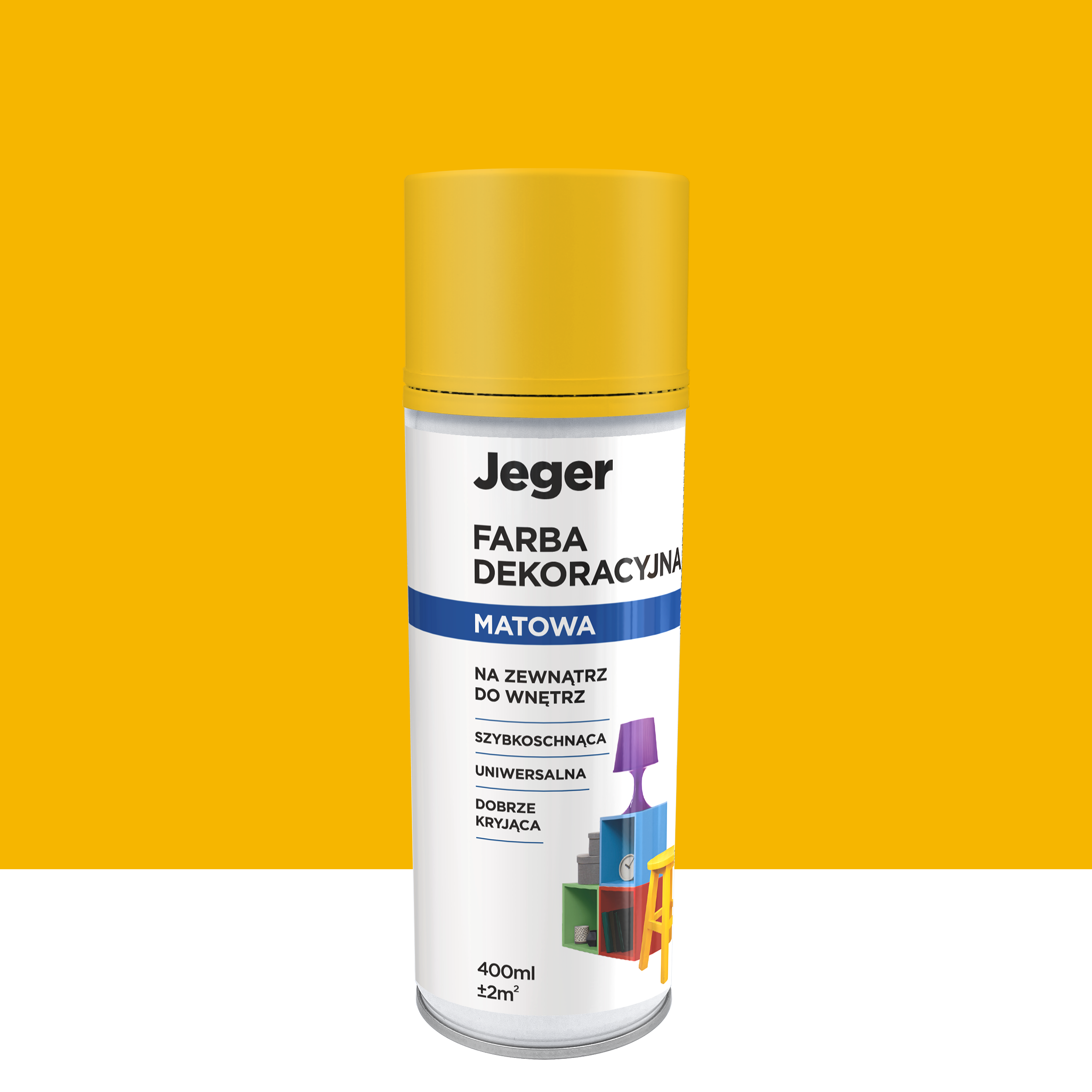 Spray 0.4 l żółty mat Jeger