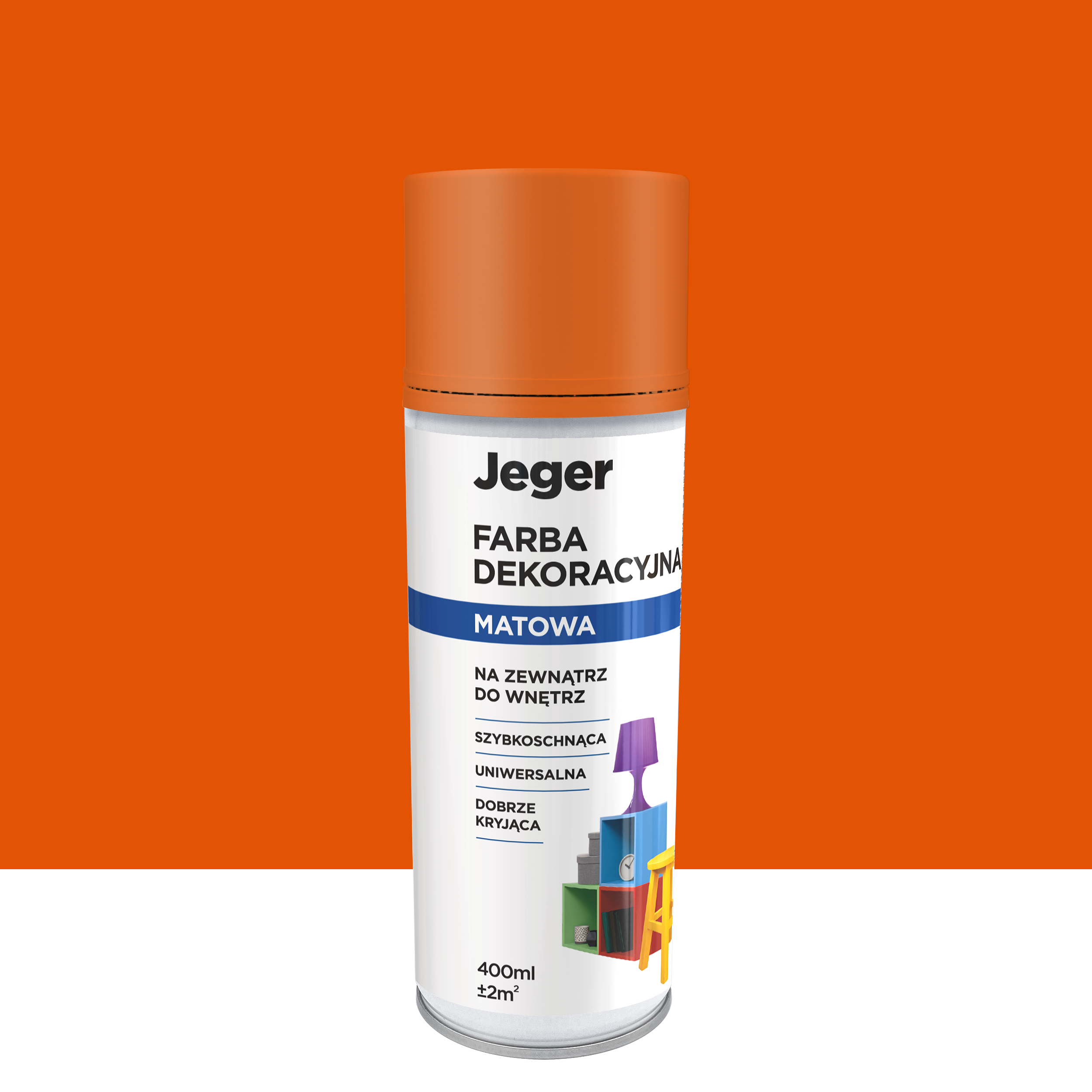 Spray 0.4 l pomarańczowy mat Jeger