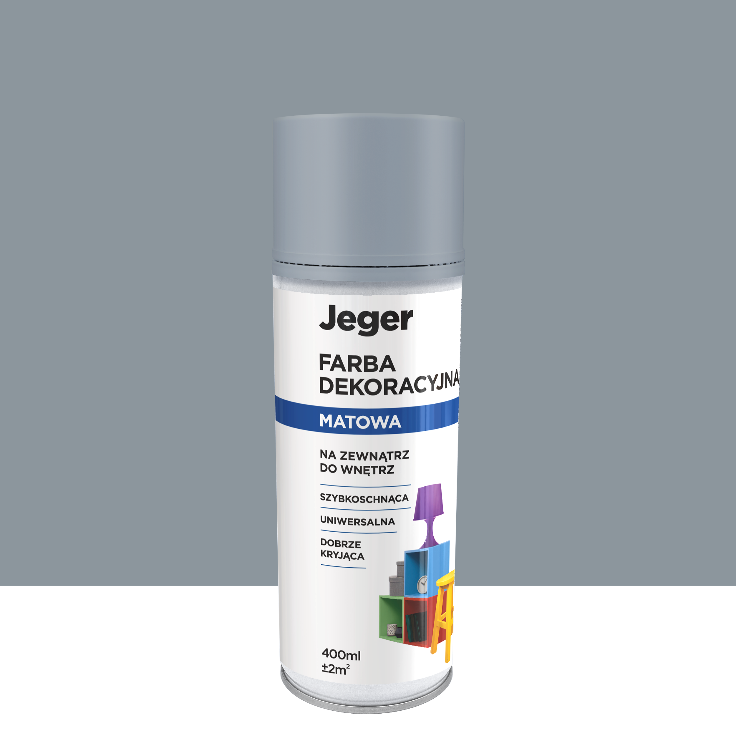 Spray 0.4 l szary mat Jeger