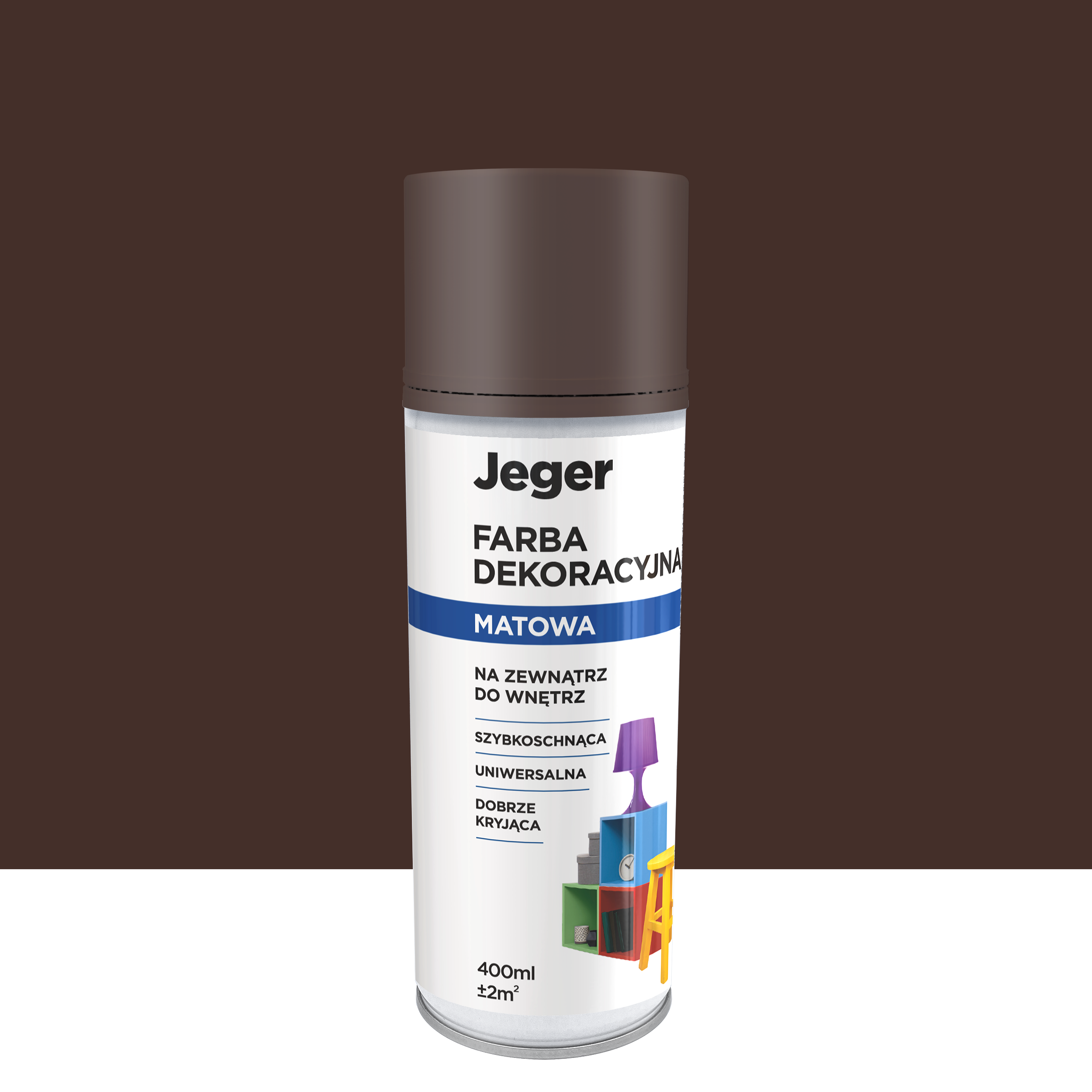 Spray 0.4 l brązowy mat Jeger
