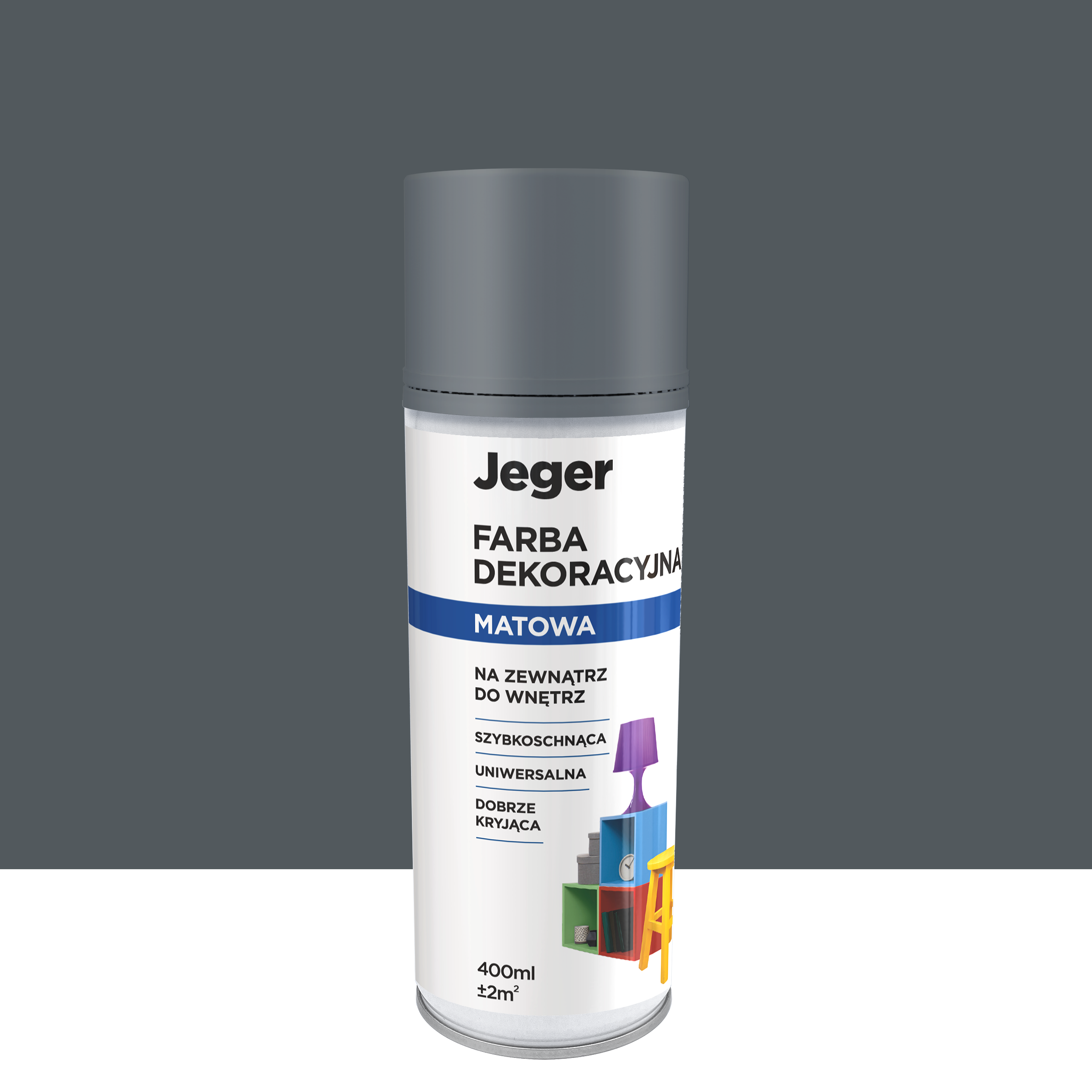 Spray 0.4 l szary mat Jeger