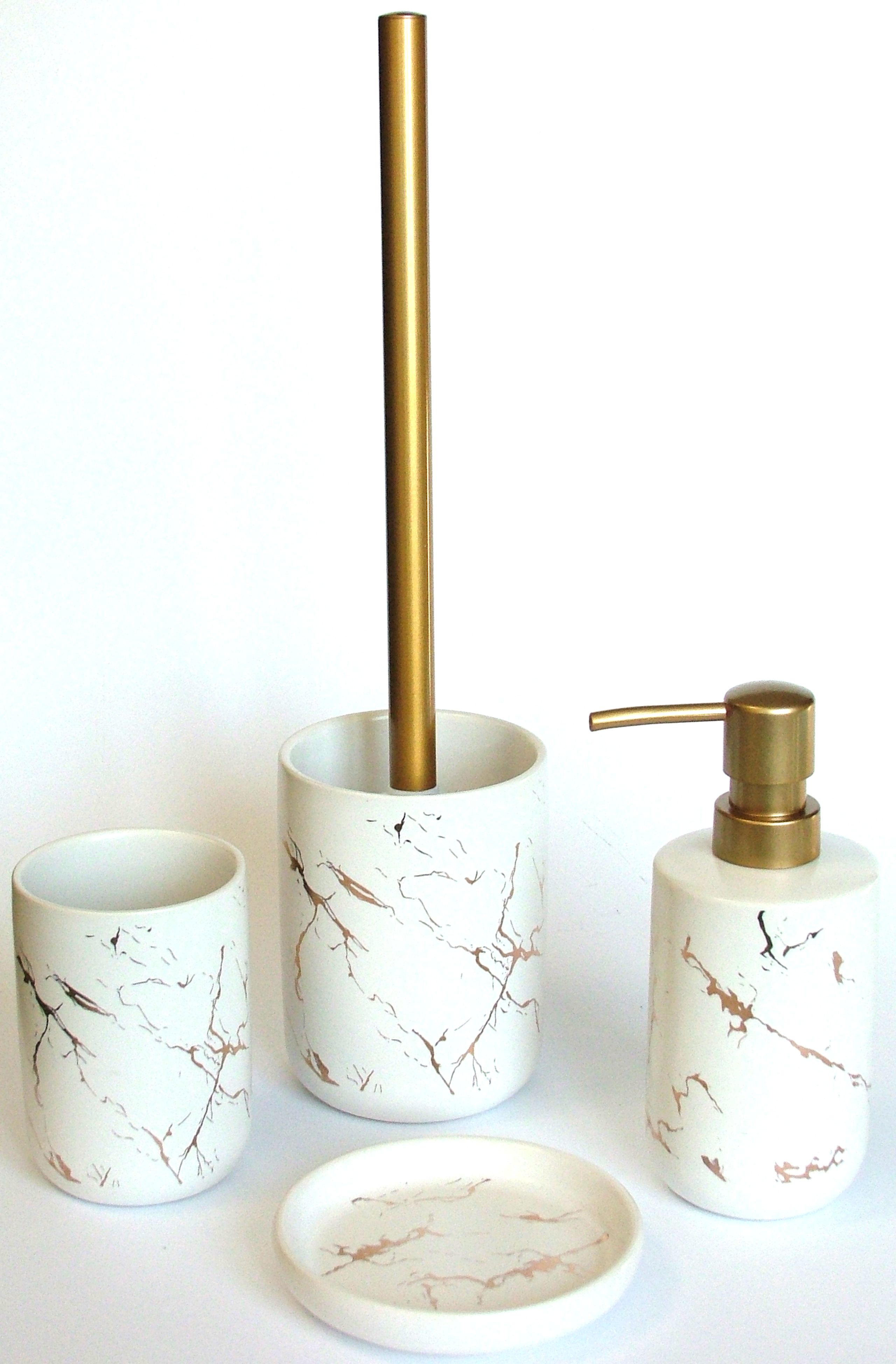 Kubek na szczoteczki do zębów Gold Line Biały - 4