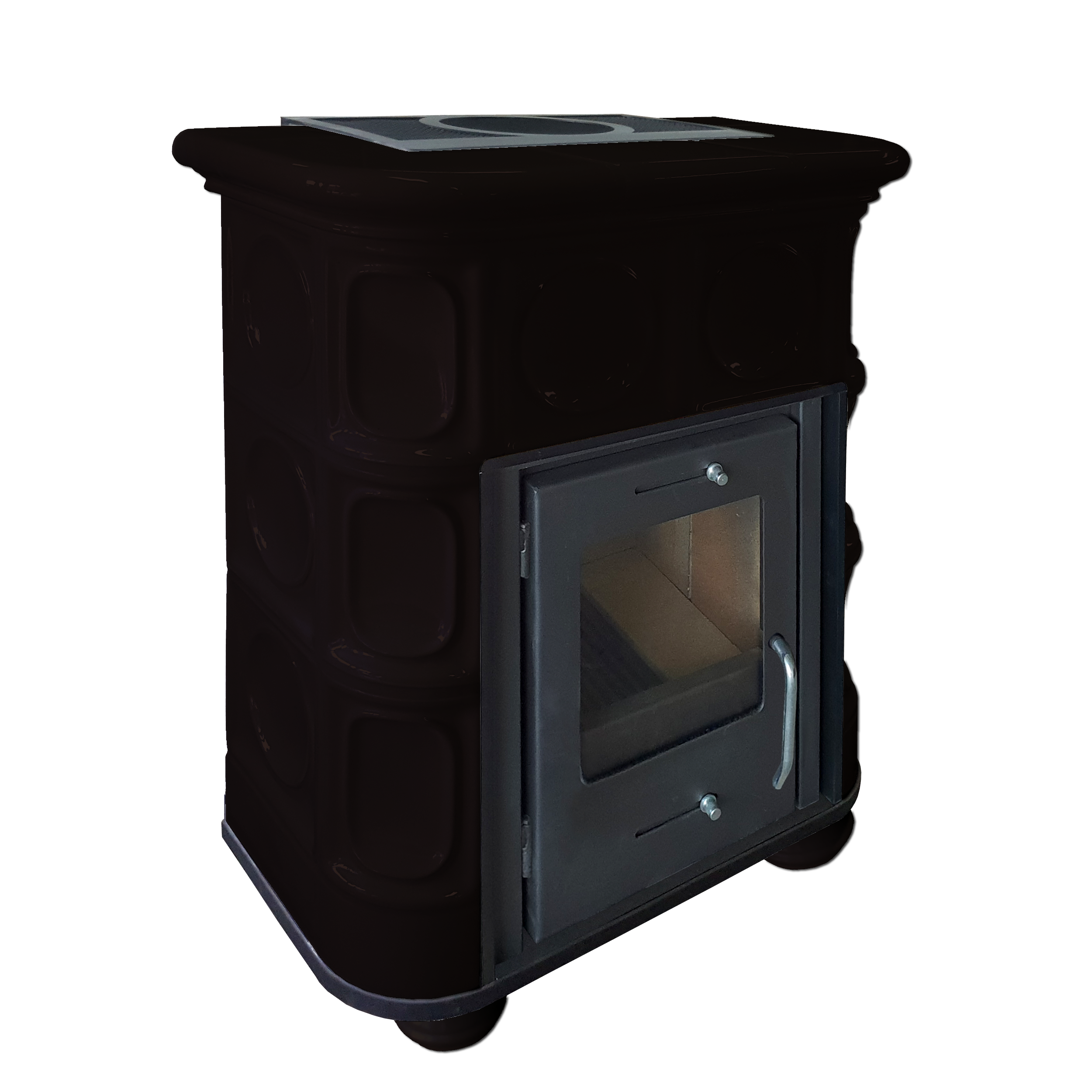 Piec kominkowy kaflowy Kris brąz 8 kW Marmi Decor