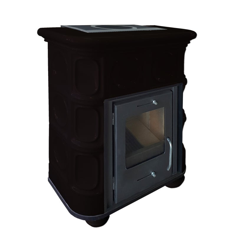 Piec kominkowy kaflowy Kris brąz 8 kW Marmi Decor