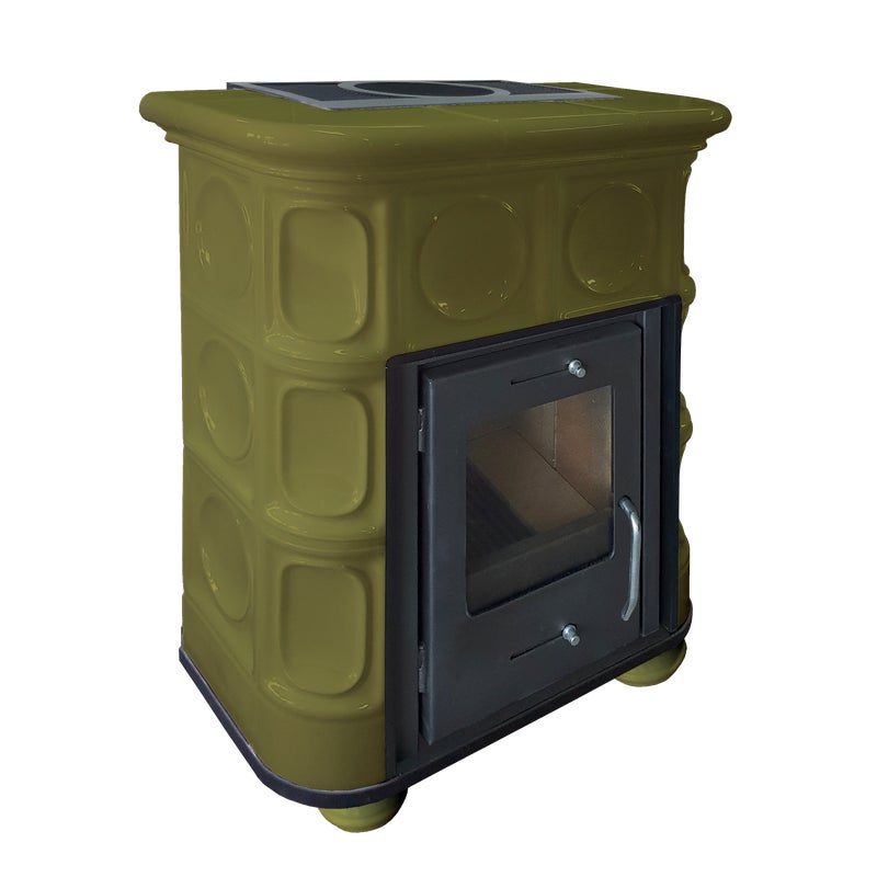 Piec kominkowy kaflowy Kris zielony 8 kW Marmi-Decor