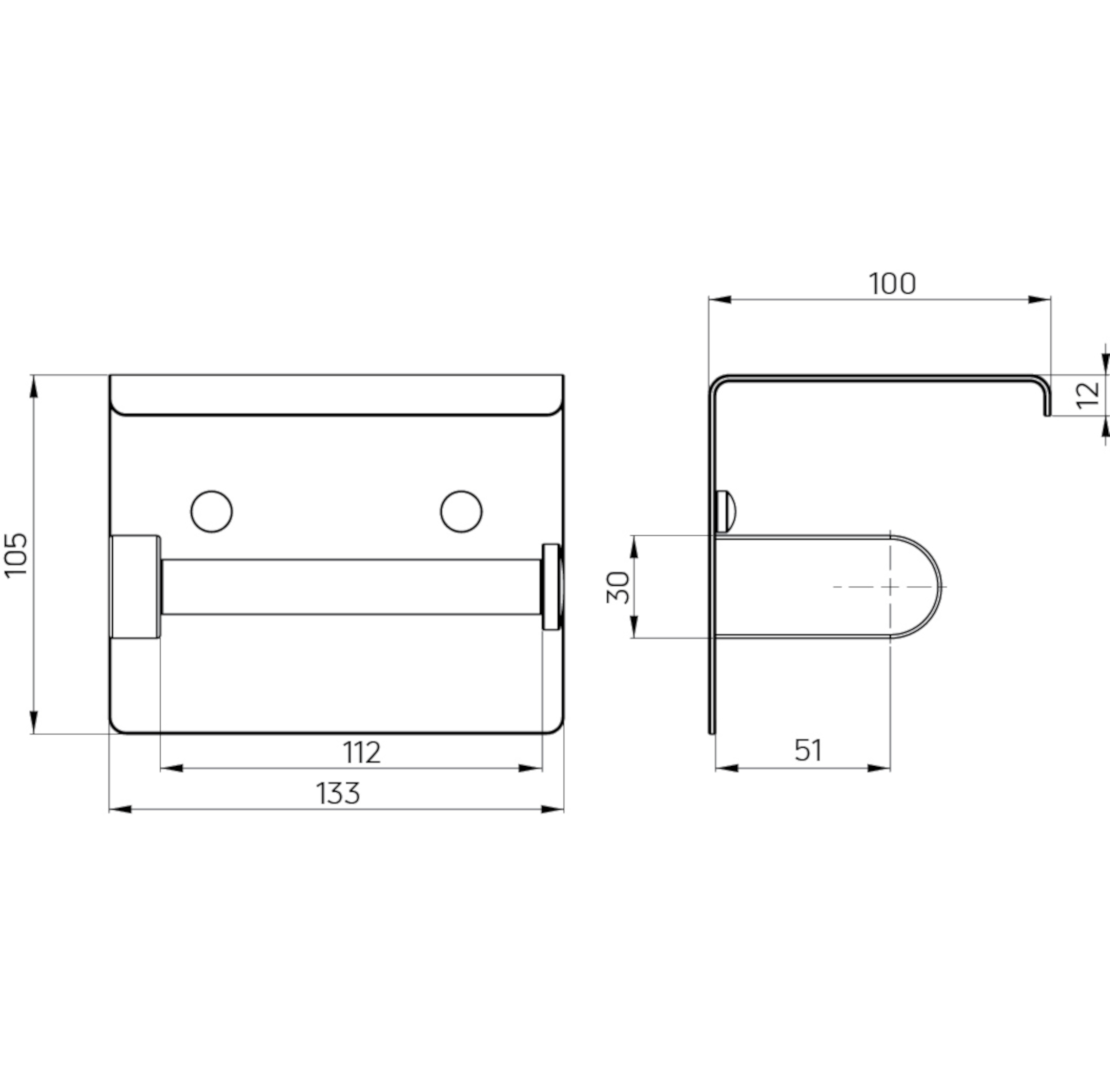 Uchwyt ścienny na papier toaletowy Round Deante - 3