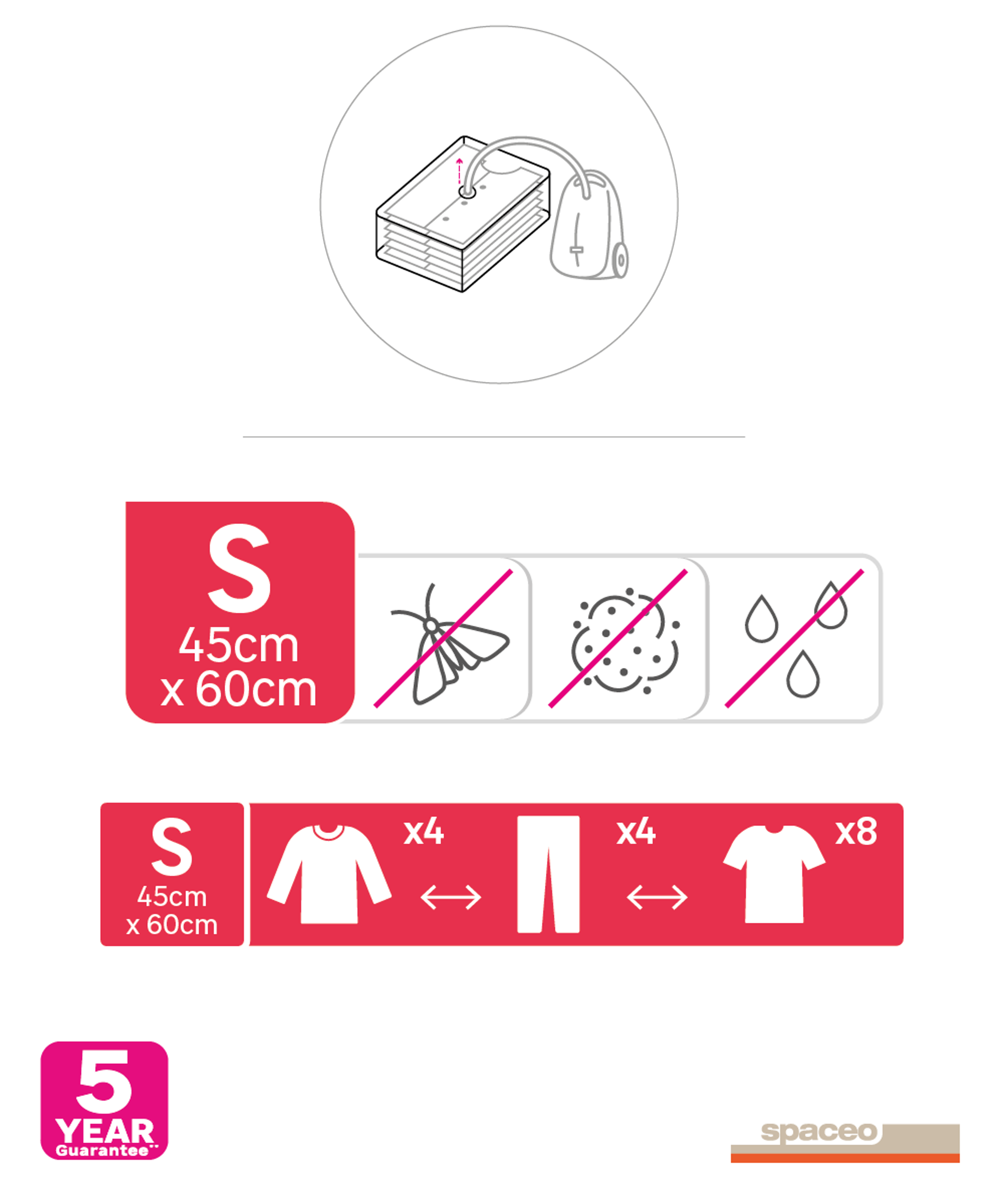 Pack 2 sacos vácuo SPACEO 45X40X60CM - 7