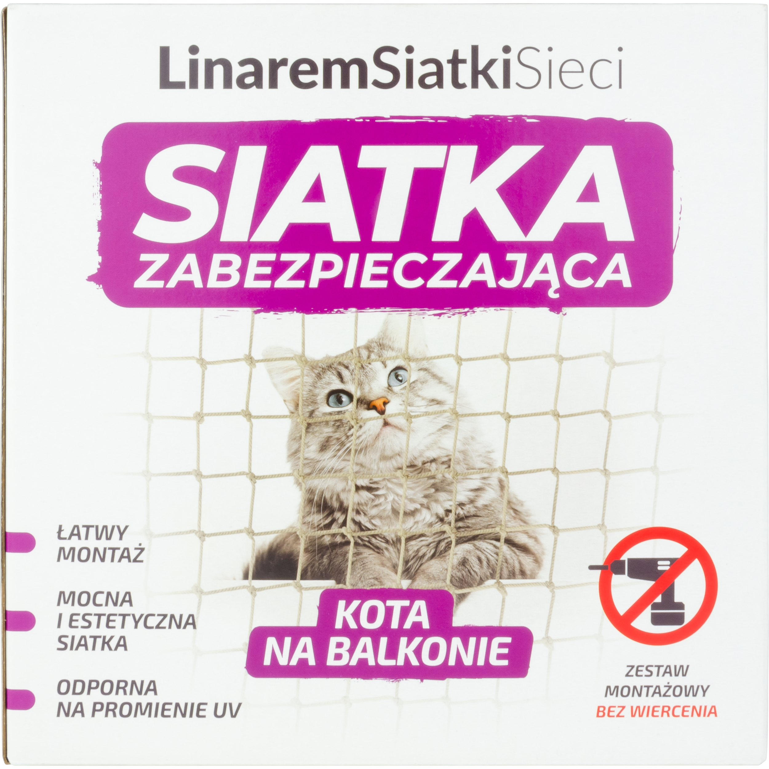 Siatka ochronna na balkon dla kota 2 x 3 m