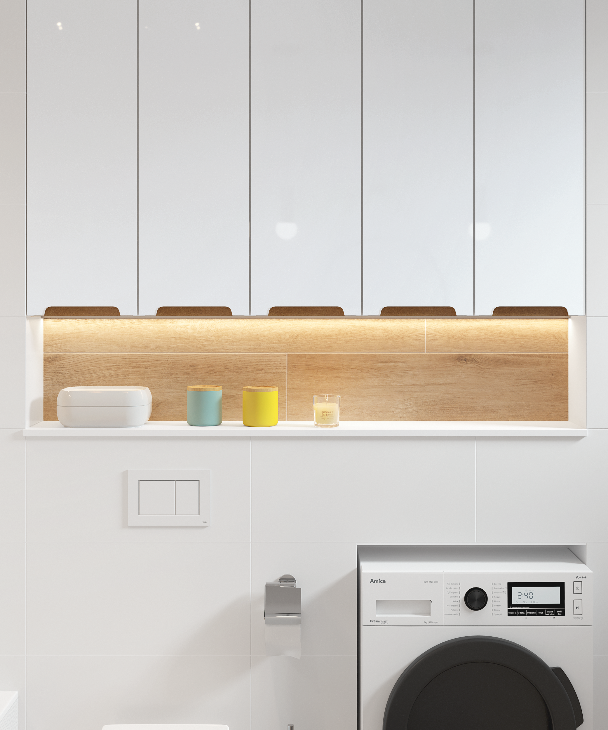Szafka łazienkowa wisząca Stilla 30x21.6x90 cm Defra - 5