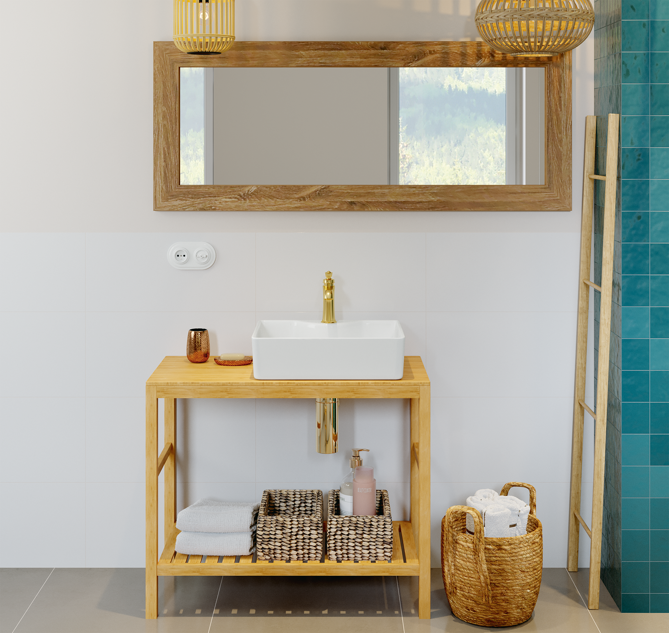 Umywalka ceramiczna stawiana Neri 49 Invena - 7