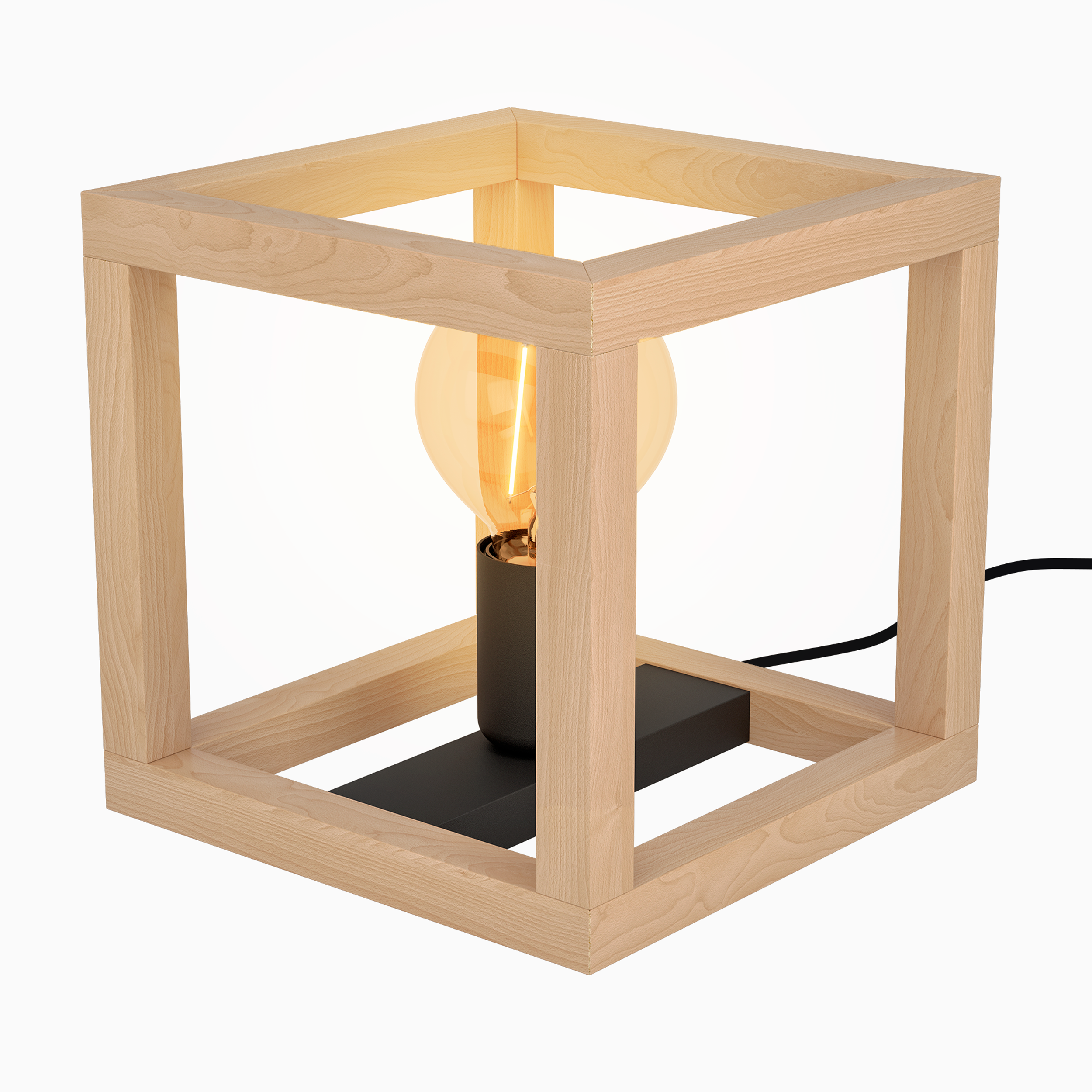 Candeeiro de mesa ELGORT E27 MADEIRO METAL PRETO - 33