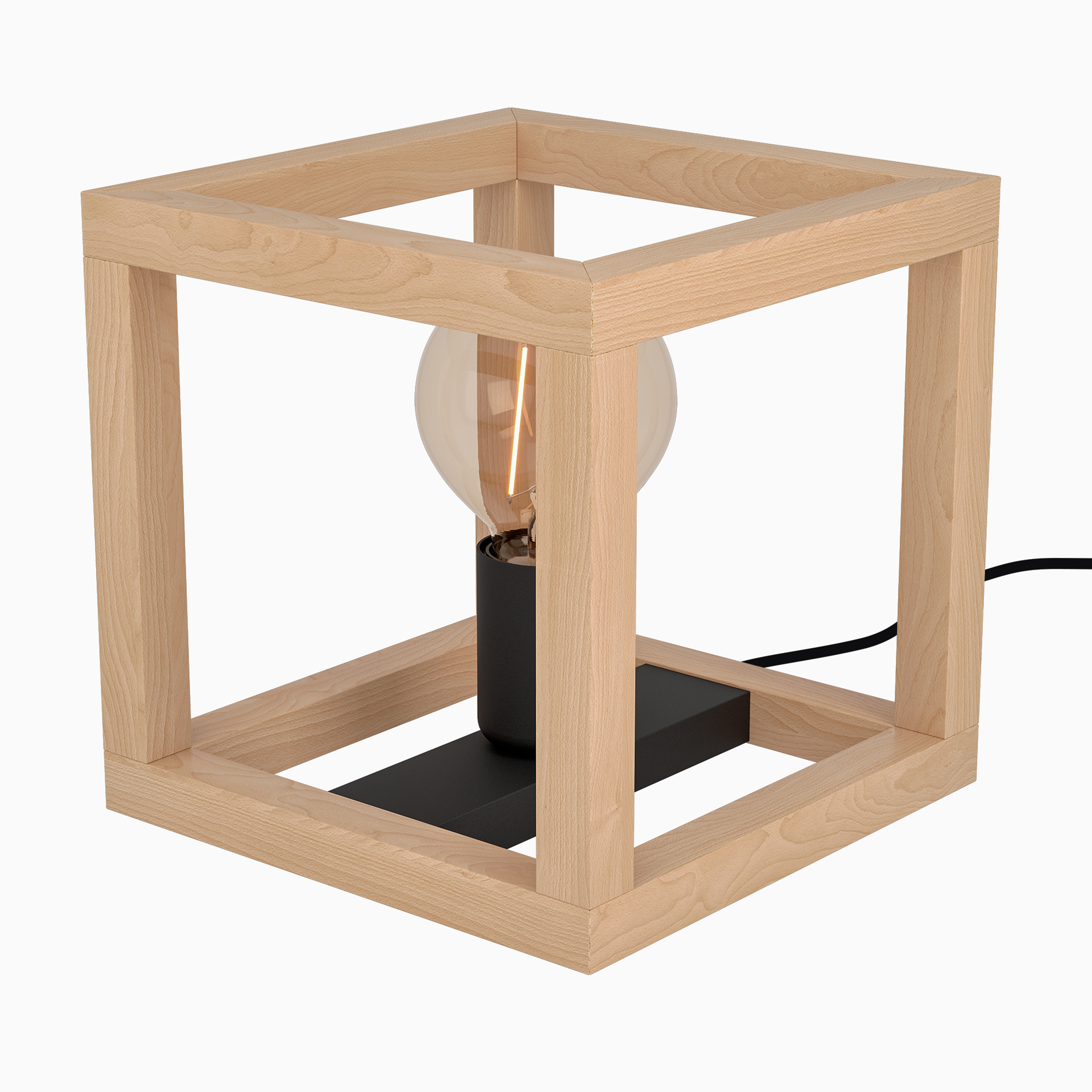 Candeeiro de mesa ELGORT E27 MADEIRO METAL PRETO - 32