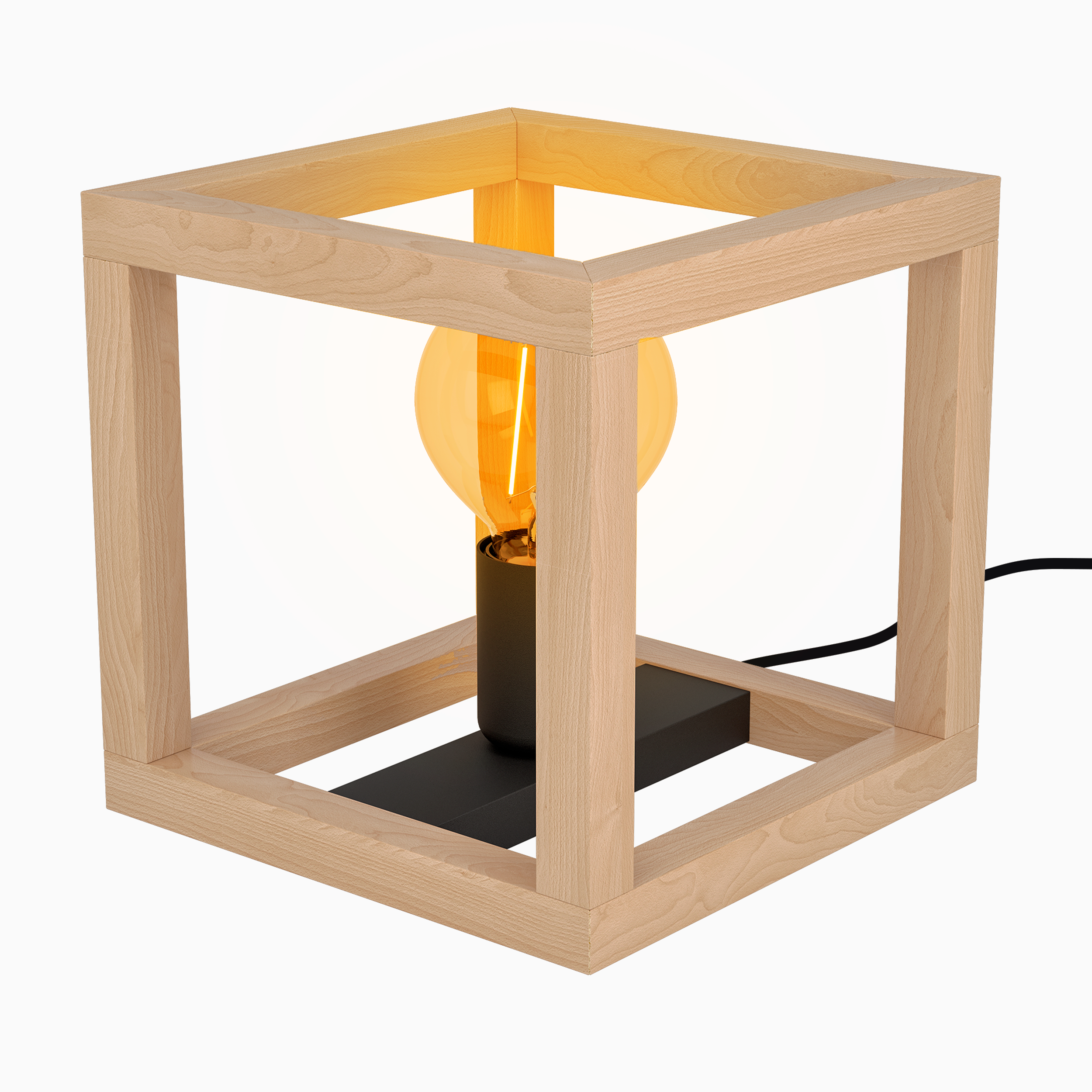 Candeeiro de mesa ELGORT E27 MADEIRO METAL PRETO - 31