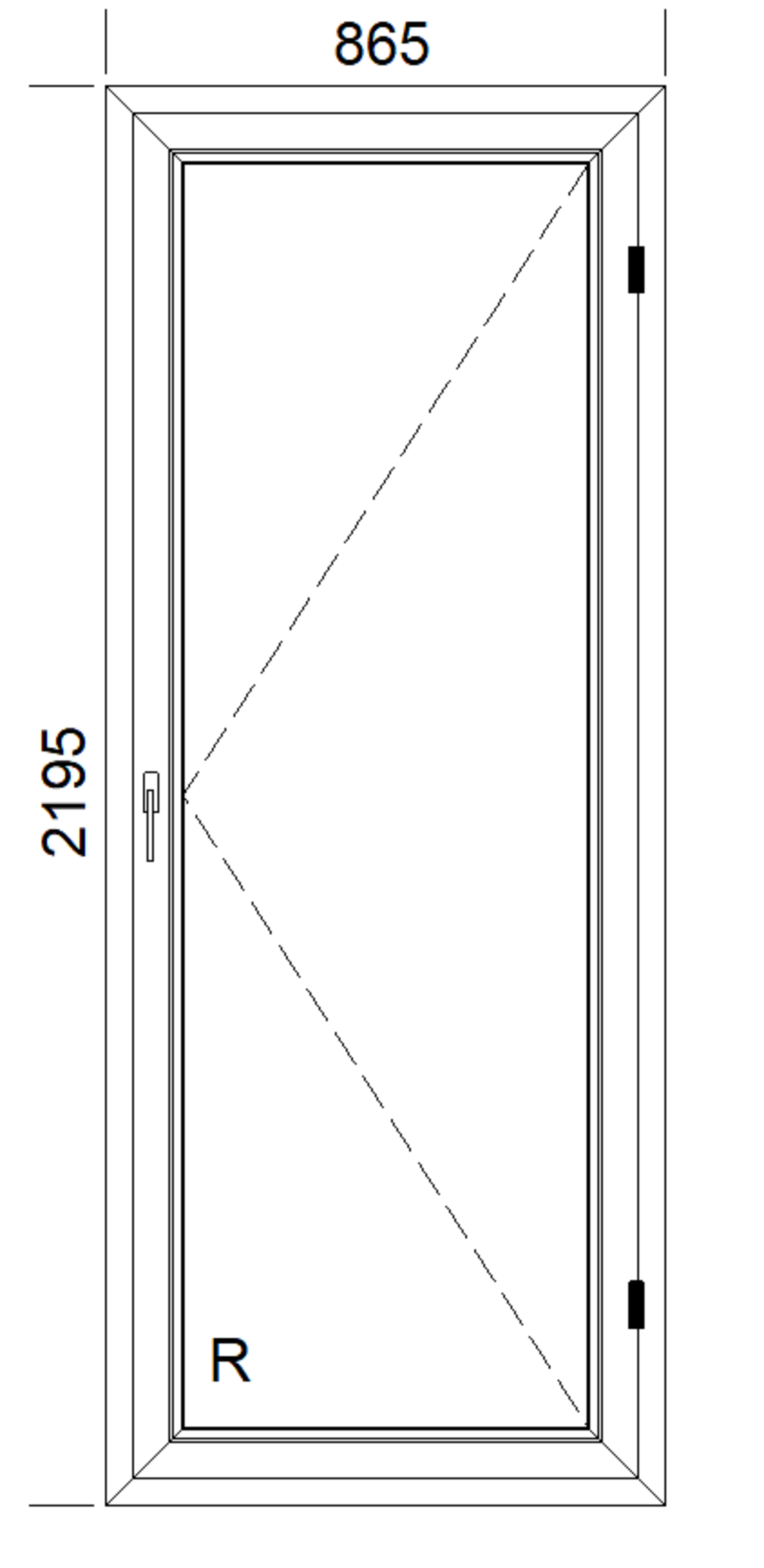 Okno PCV 3-szybowe balkonowe 85/OB5 białe 865x2195 mm otwierane do wewnątrz prawe - 2