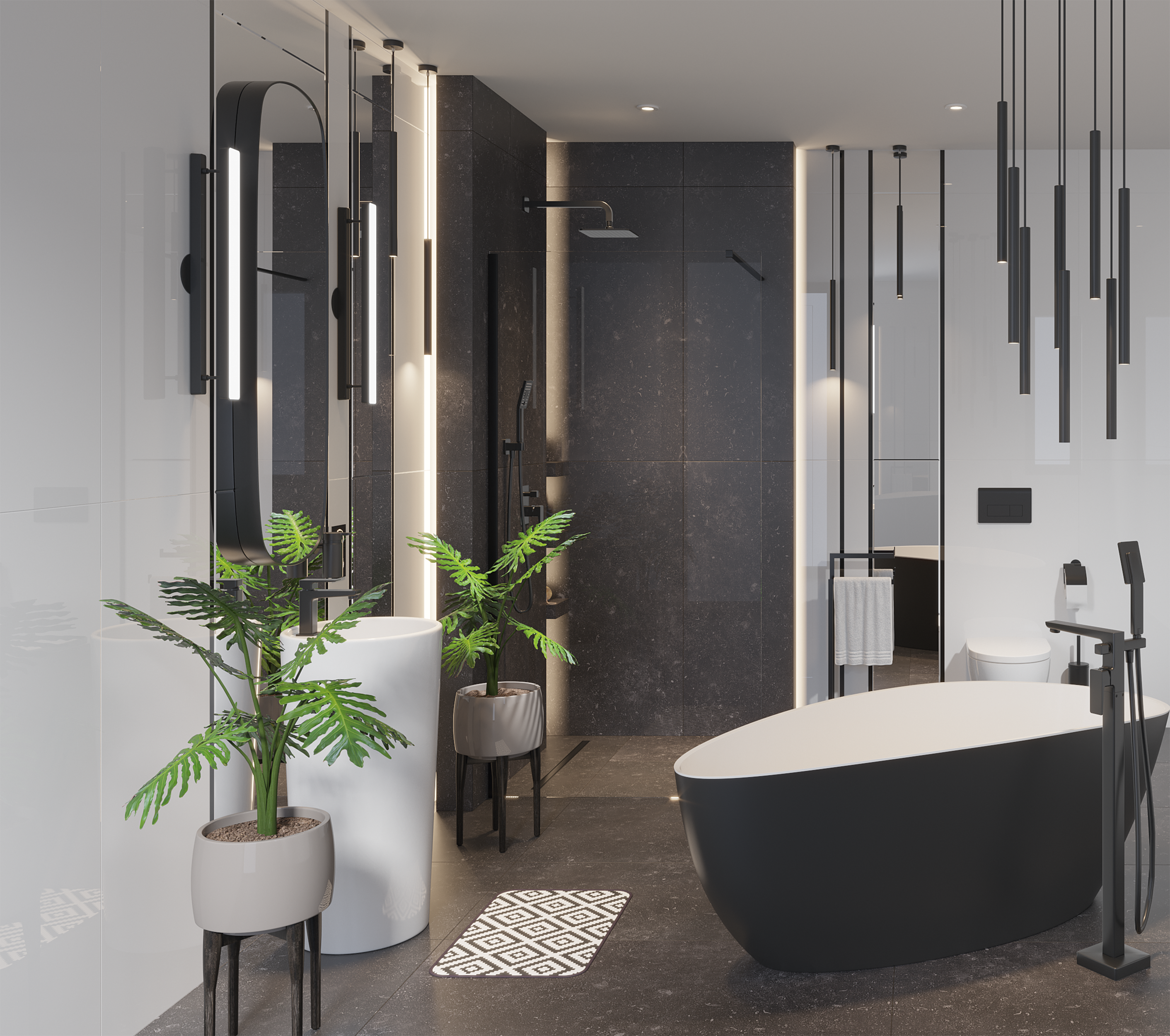 Lampa wisząca Lungo czarna G9 Light Prestige - 3