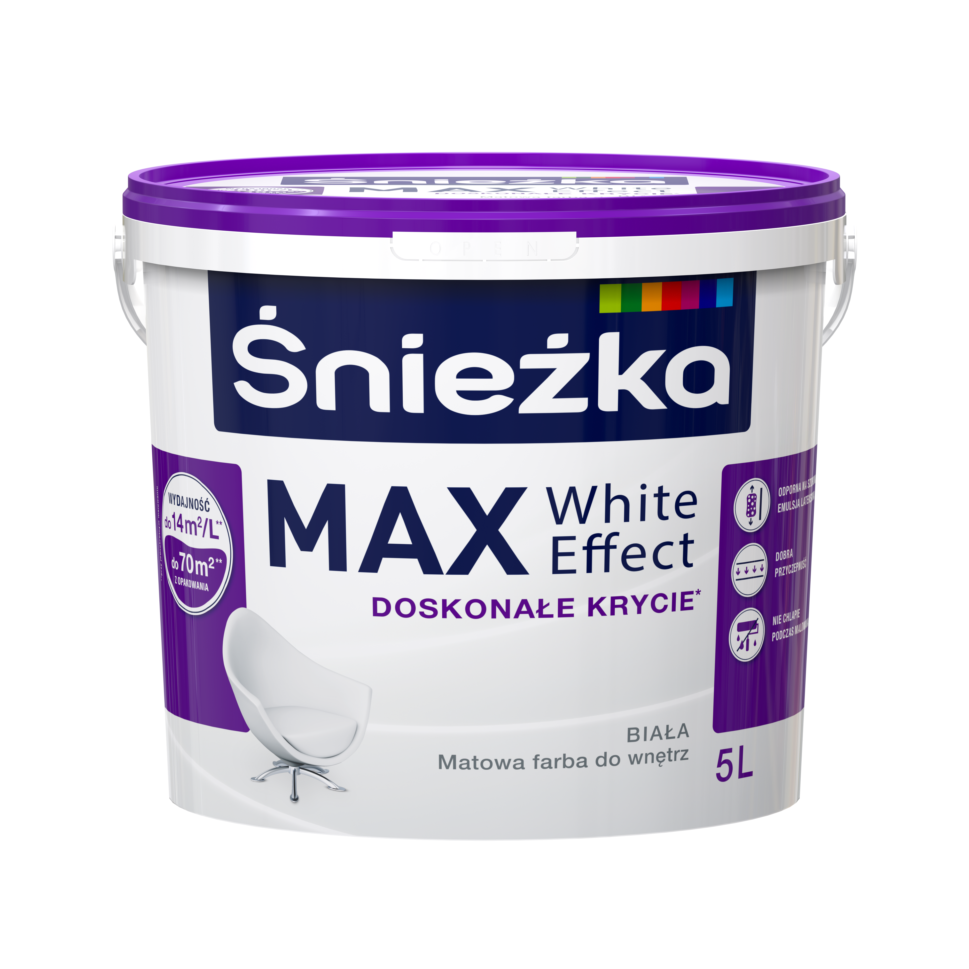 Farba Śnieżka Max White Effect Biały 5 l