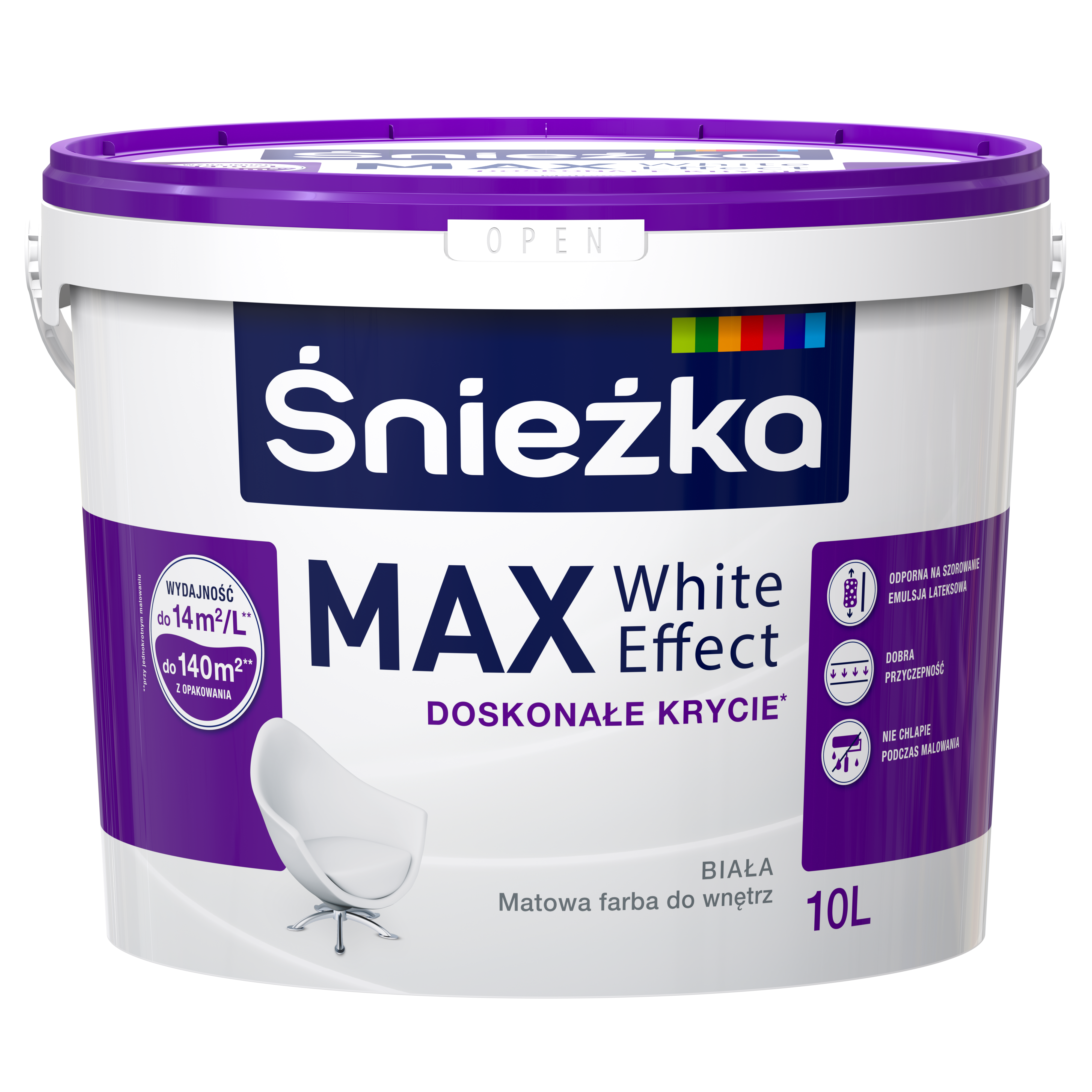 Farba Śnieżka Max White Effect Biały 10 l