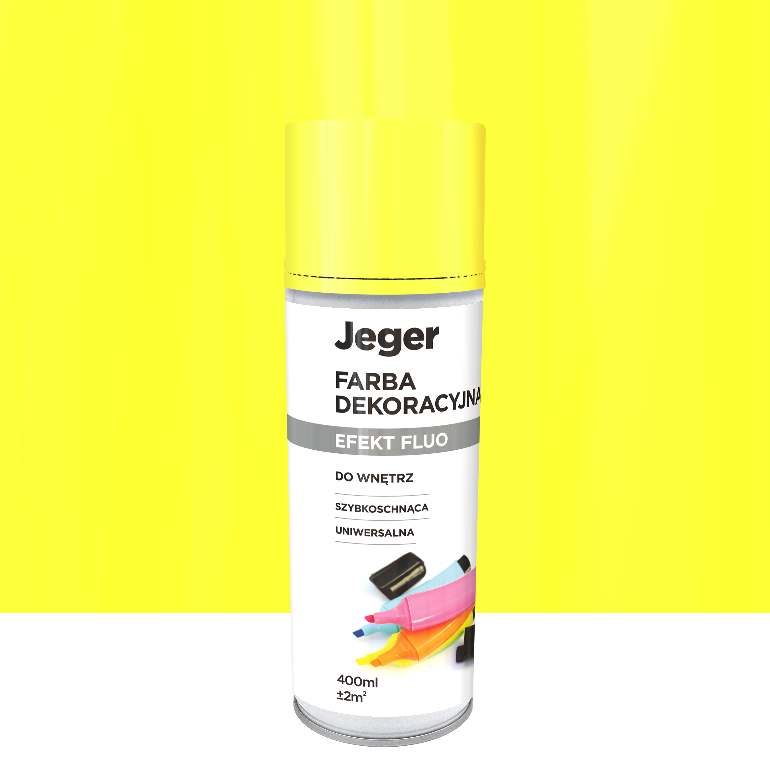 Spray 0.4 l żółty fluorescencyjny Jeger