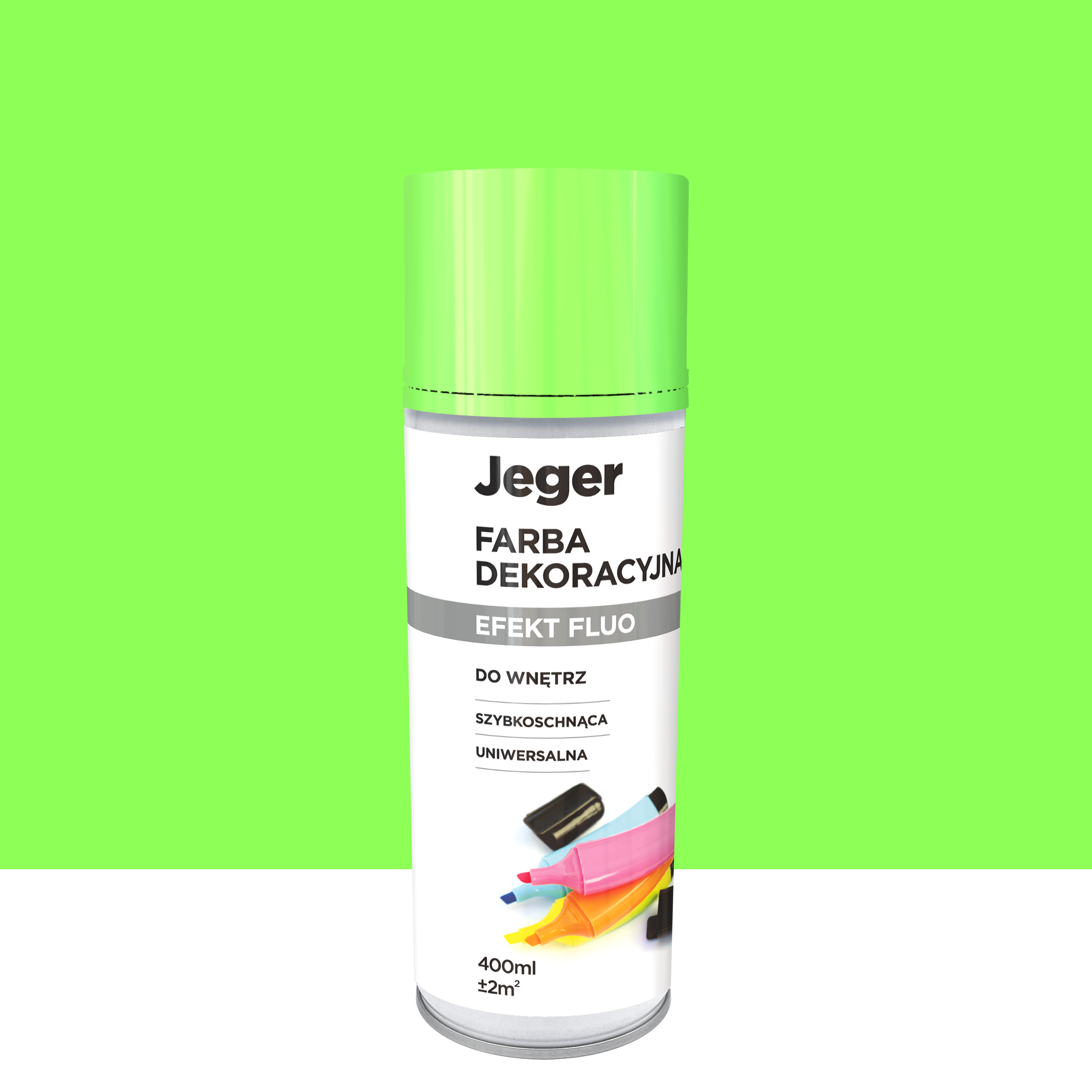Spray 0.4 l zielony fluorescencyjny Jeger