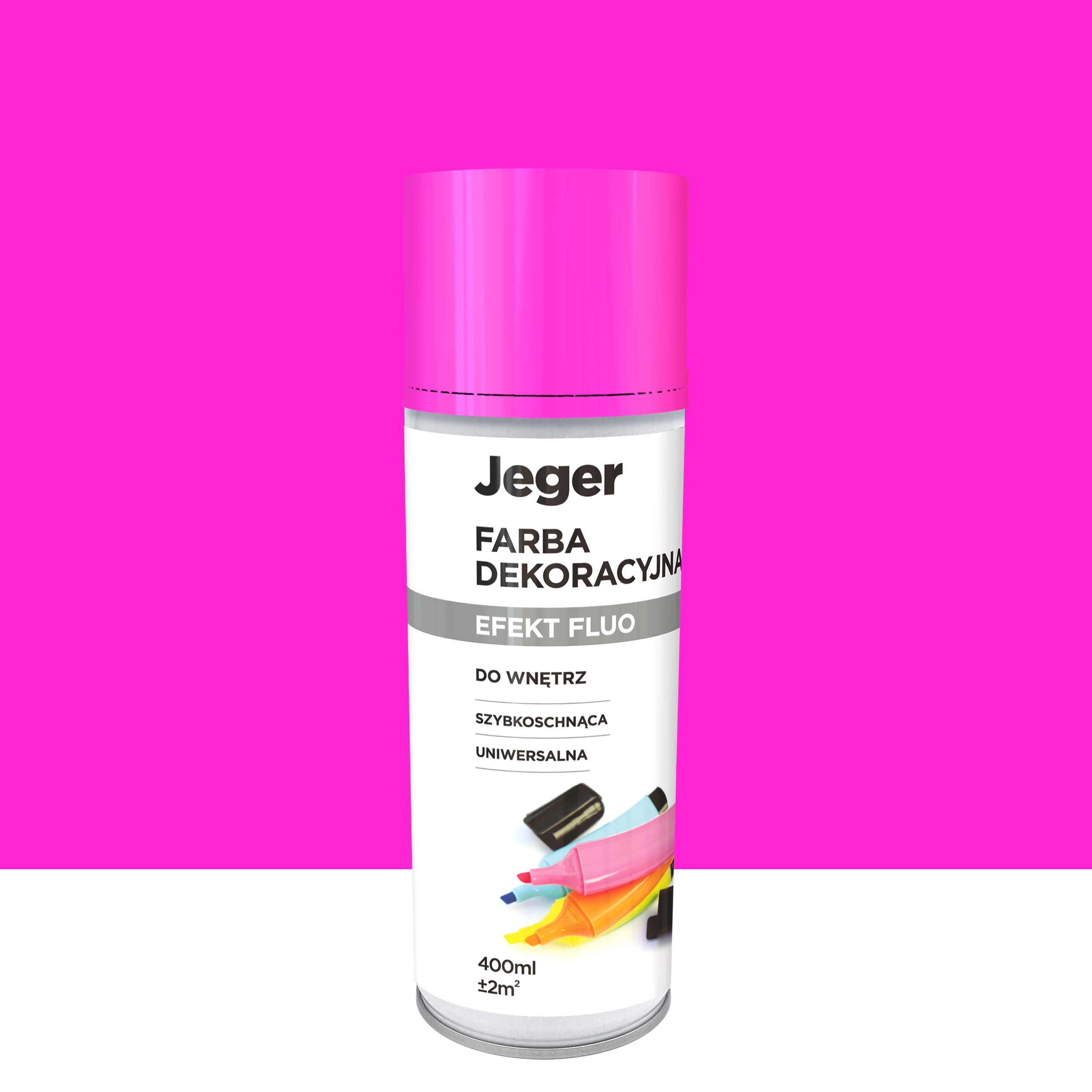 Spray 0.4 l różowy fluorescencyjny Jeger
