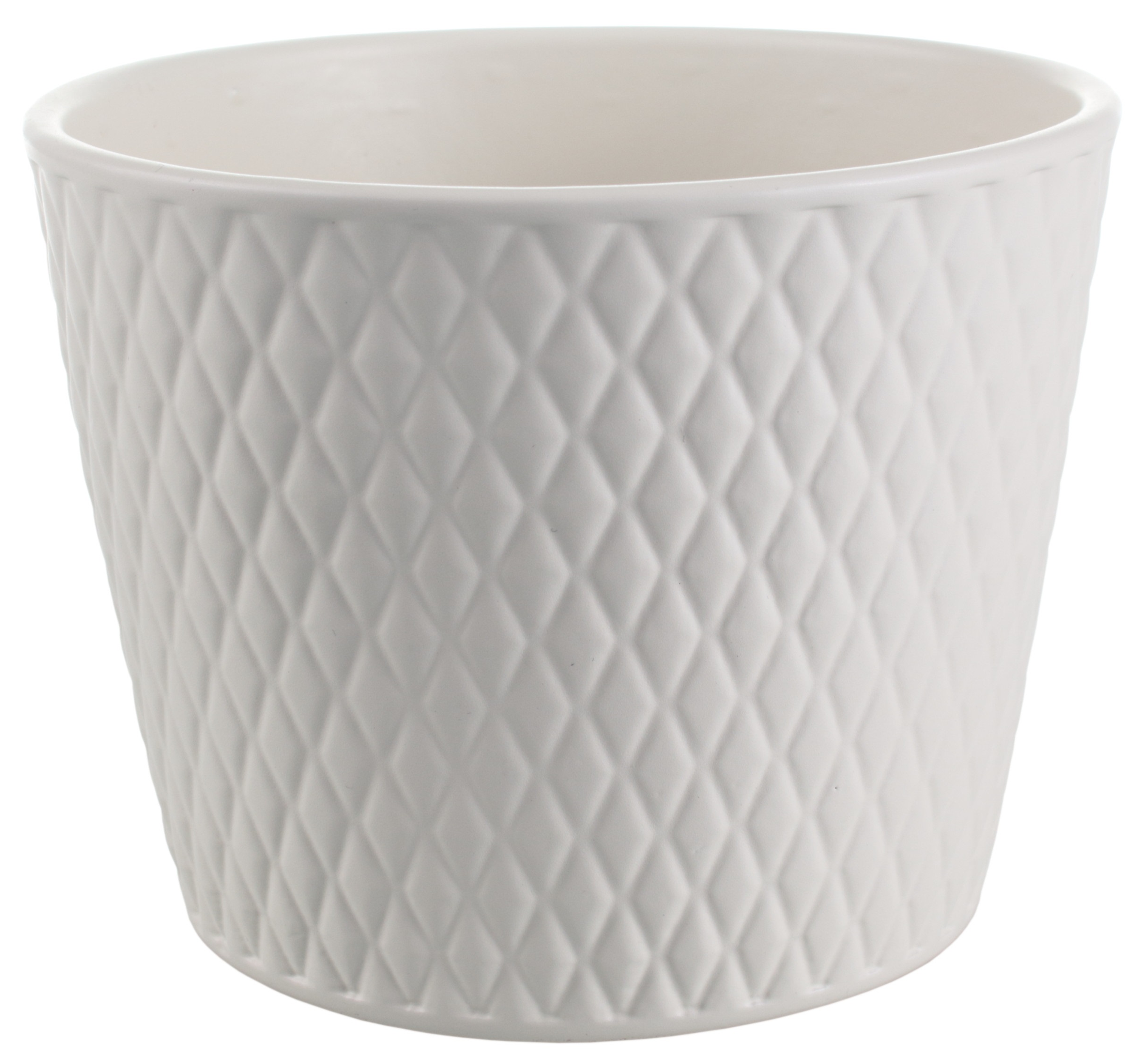 Osłonka doniczki ceramiczna Harlekin 13 cm kremowa Cermax