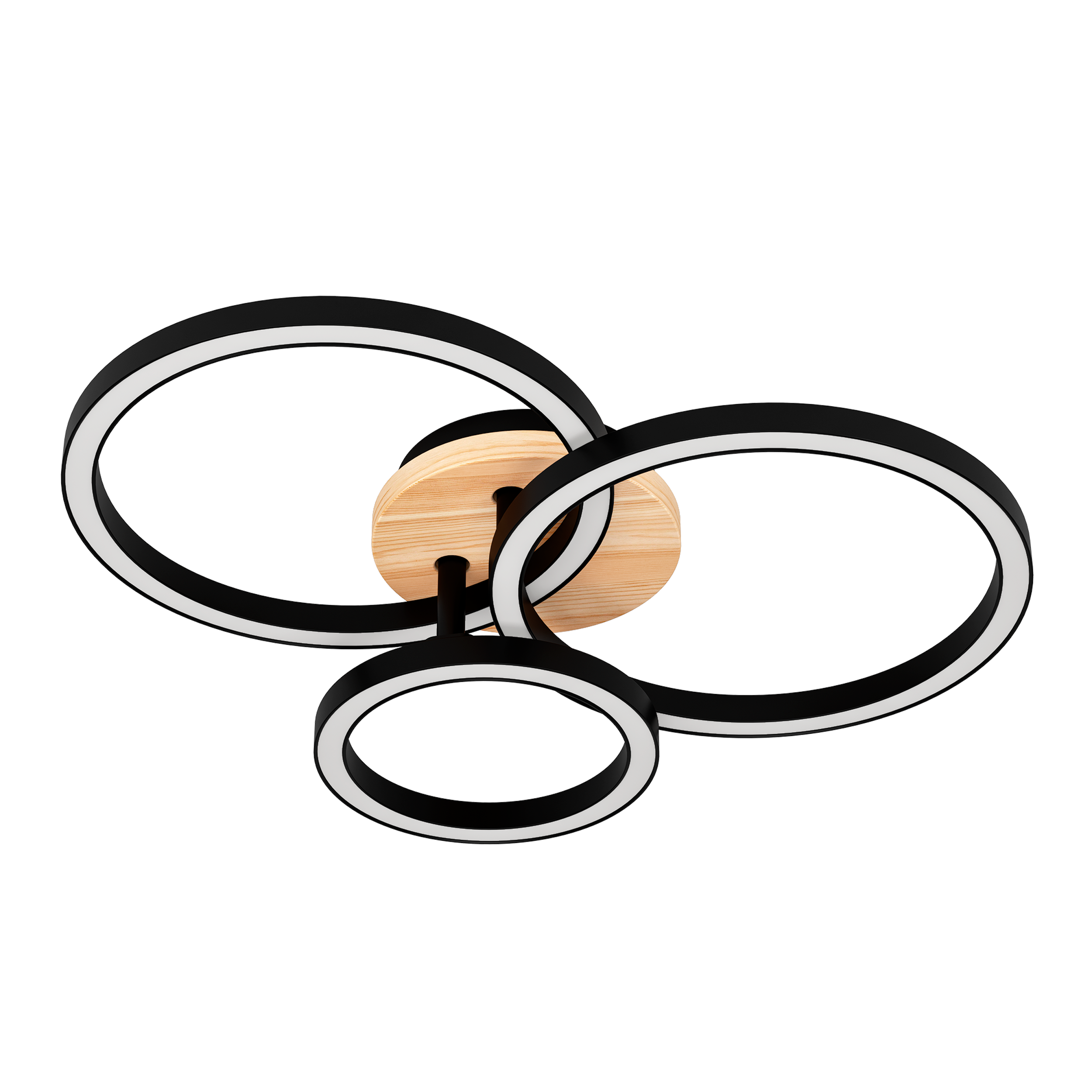 Plafon Rog czarny z drewnem LED Inspire - 2