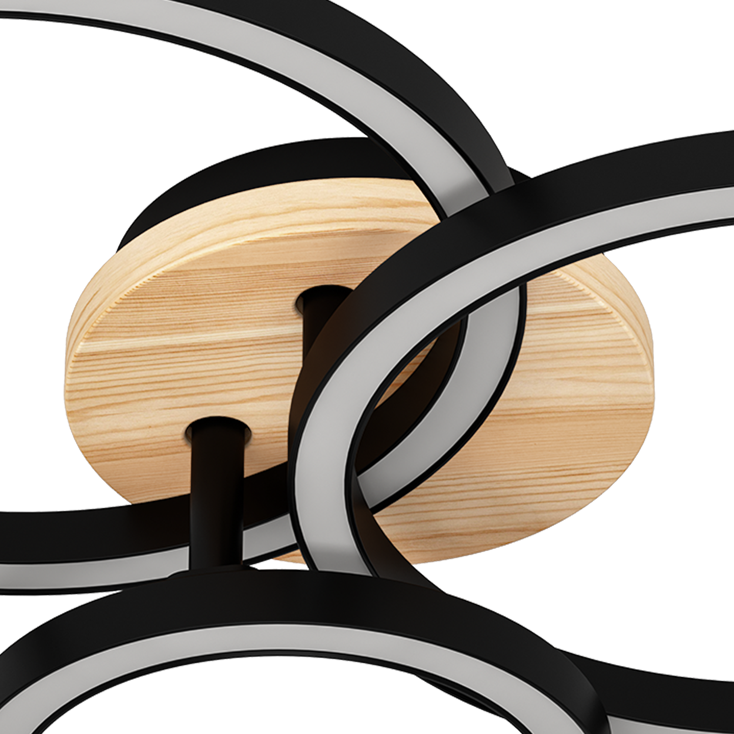 Plafon Rog czarny z drewnem LED Inspire - 9