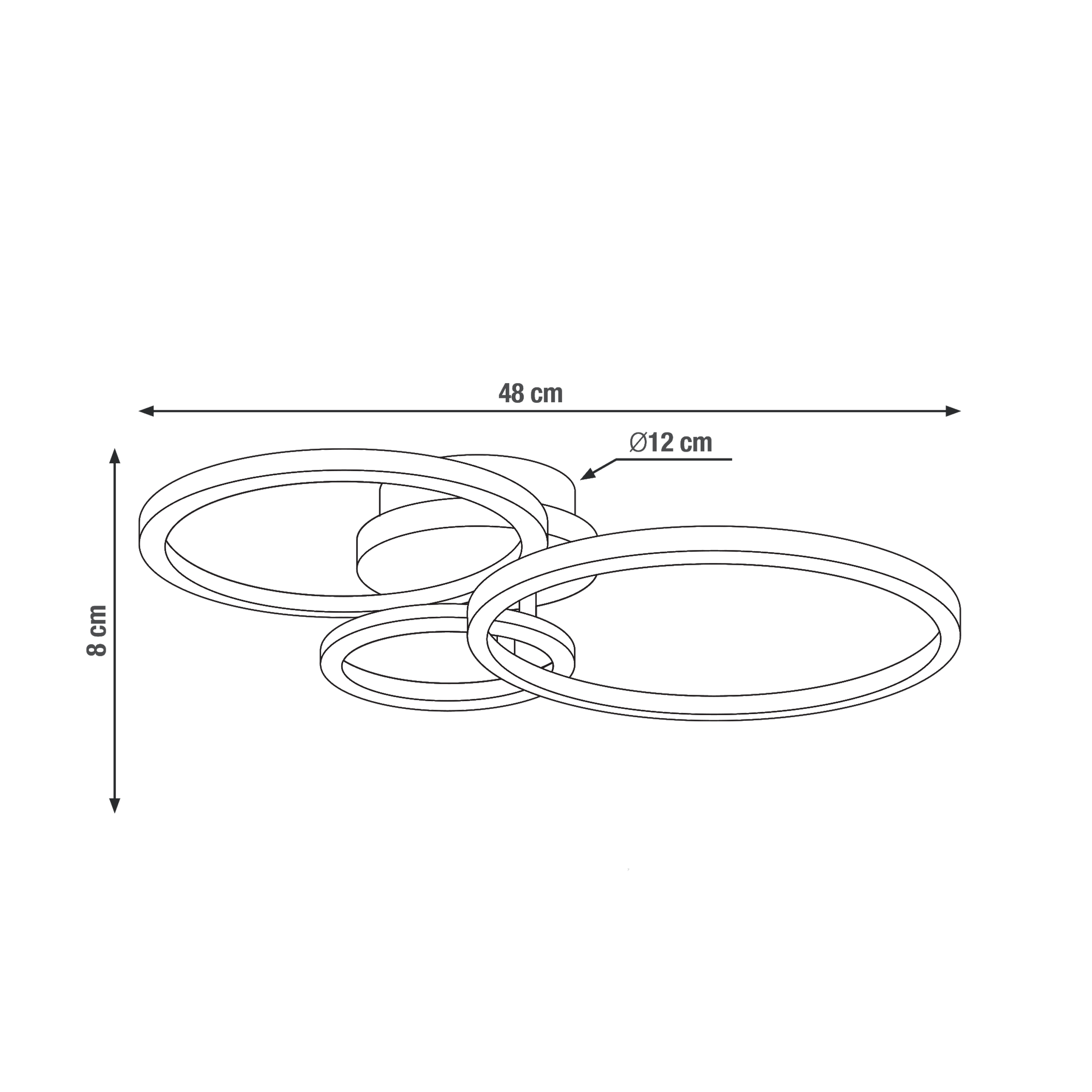 Plafon Rog czarny z drewnem LED Inspire - 6