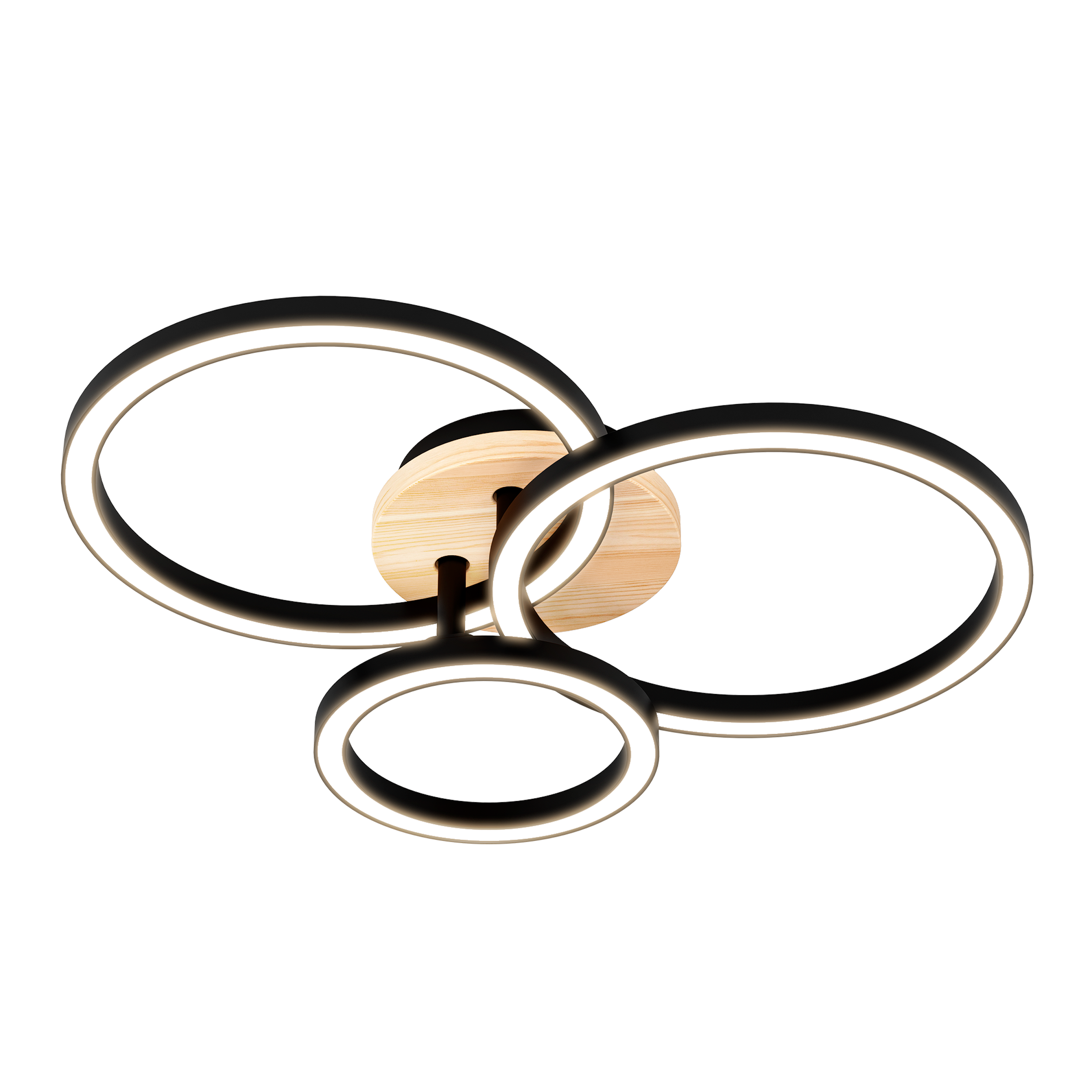 Plafon Rog czarny z drewnem LED Inspire - 7