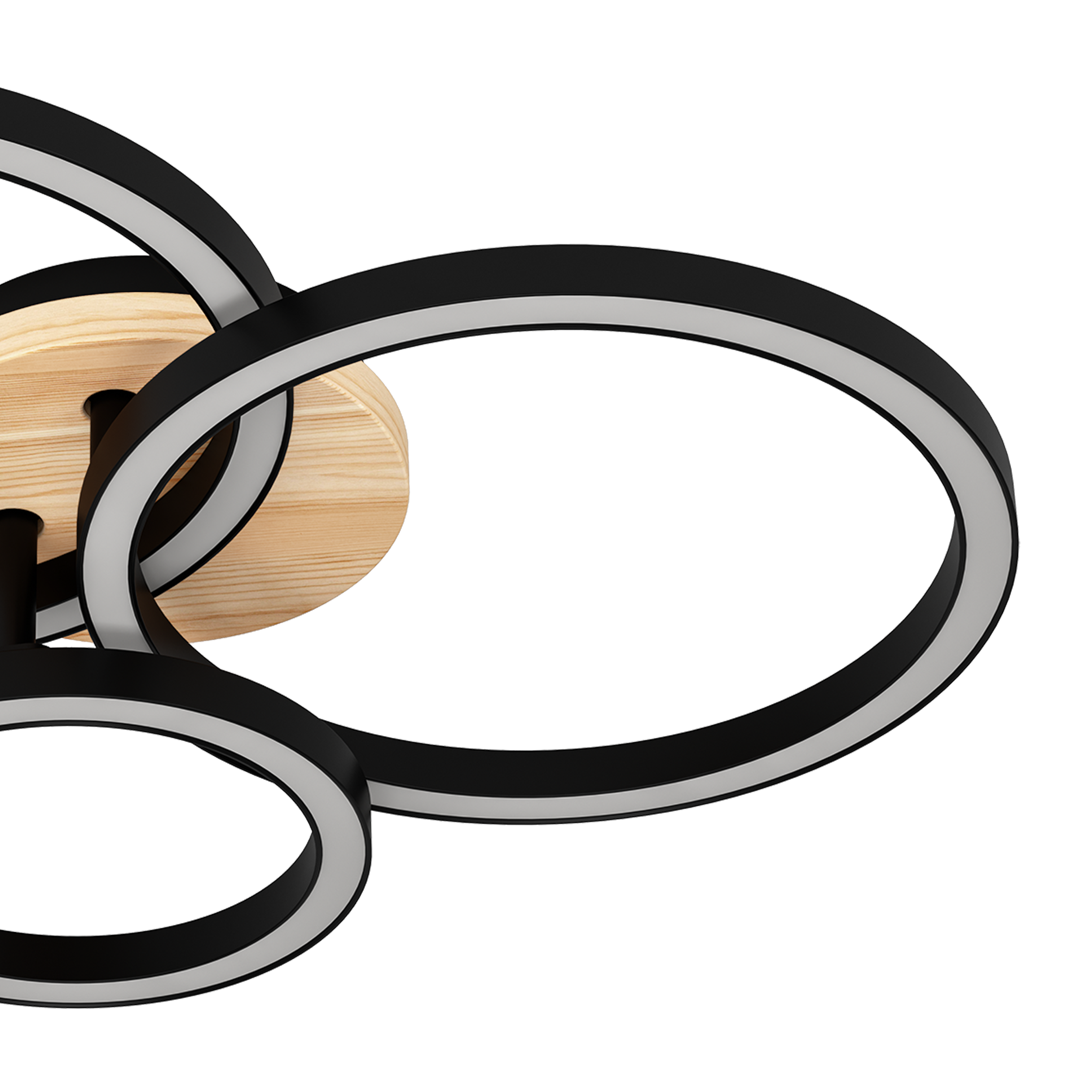 Plafon Rog czarny z drewnem LED Inspire - 8