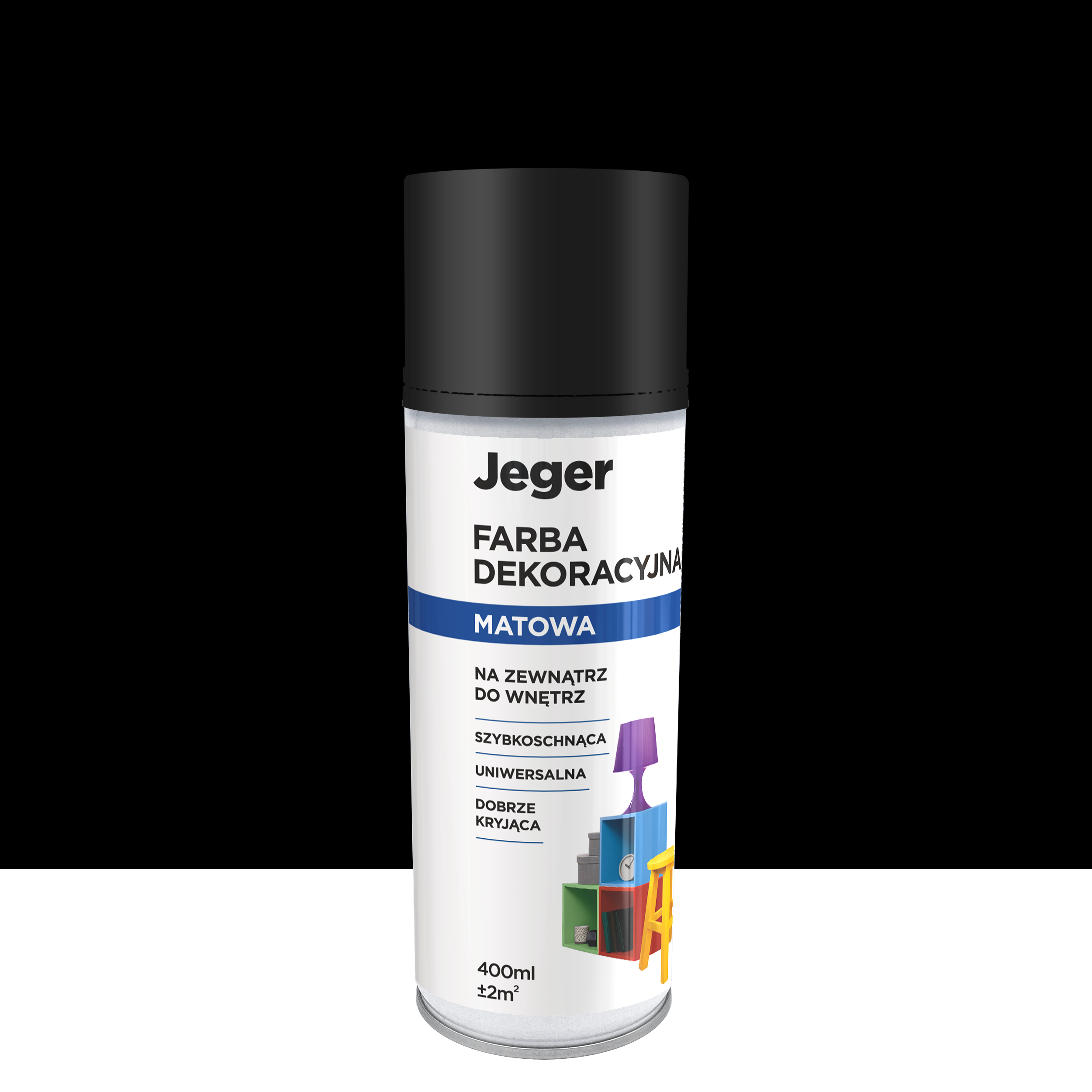 Spray 0.4 l czarny mat Jeger